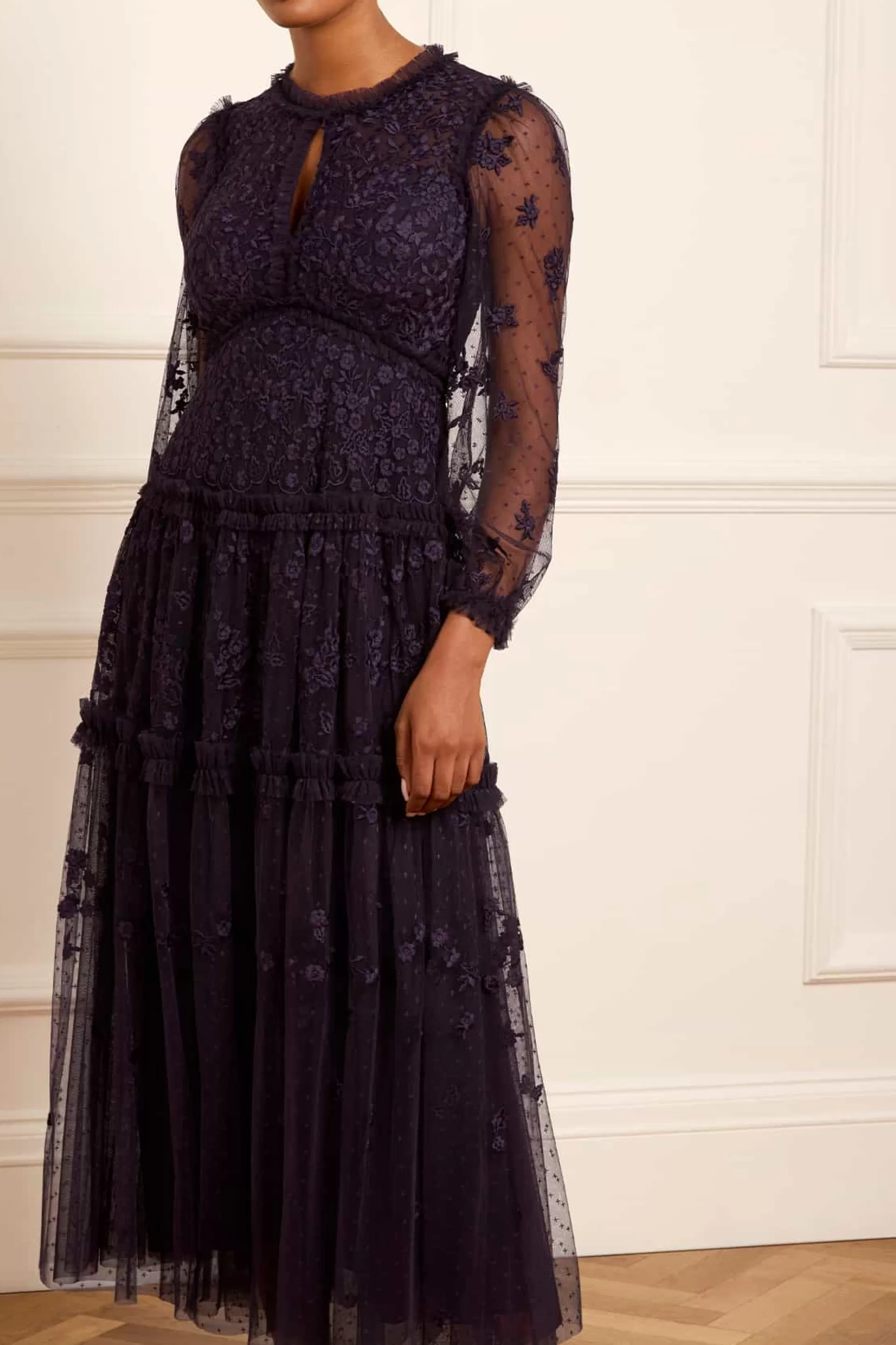 Women Needle & Thread Plus Size | Evening Dresses-Autumn Lace Long Sleeve Ankle Gown