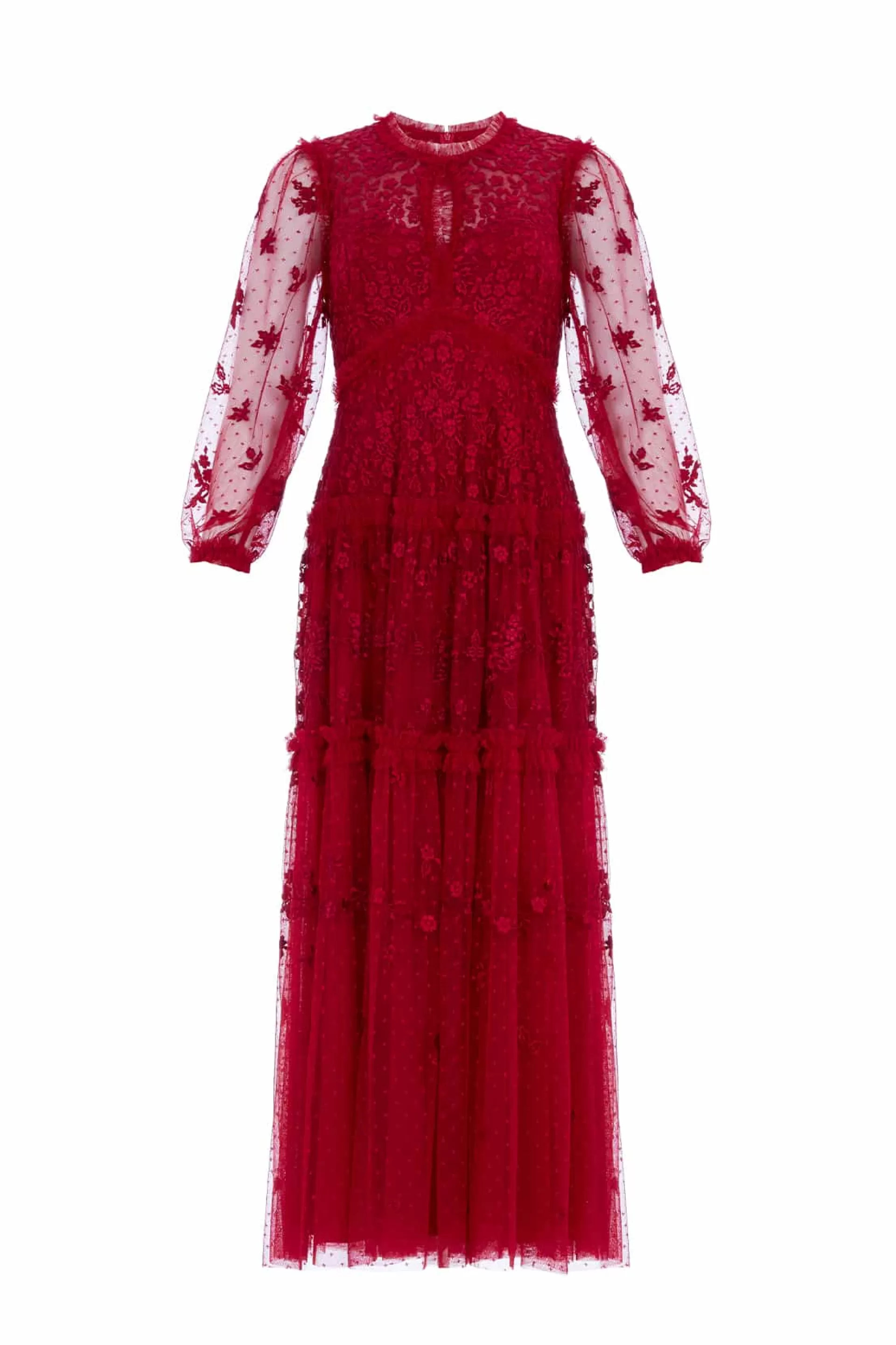 Women Needle & Thread Evening Dresses | Responsibly Sourced-Autumn Lace Long Sleeve Ankle Gown