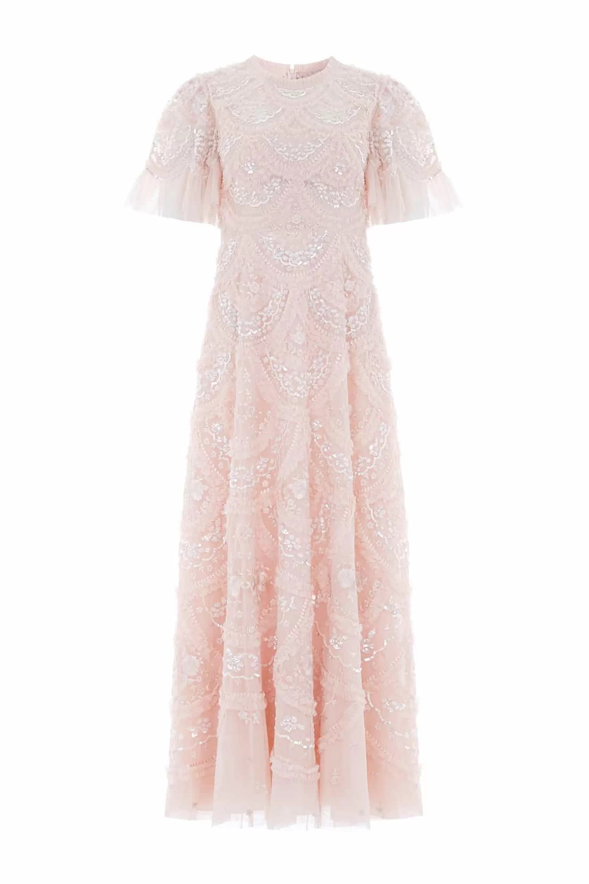 Women Needle & Thread Embroidered Dresses | Embellished Dresses-Carmen Ruffle Ankle Gown