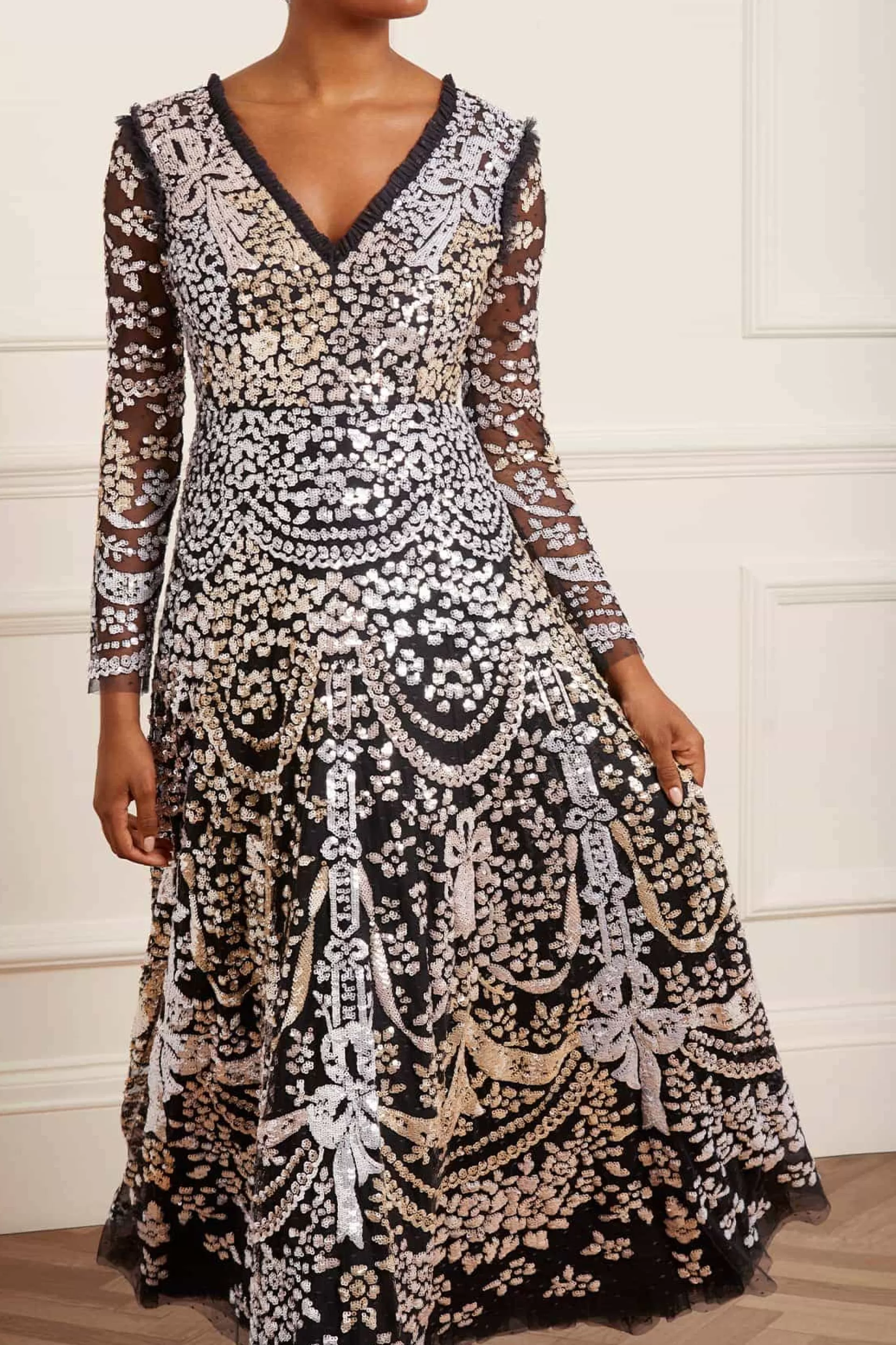 Women Needle & Thread Evening Dresses | Embellished Dresses-Chandelier Gloss Gown