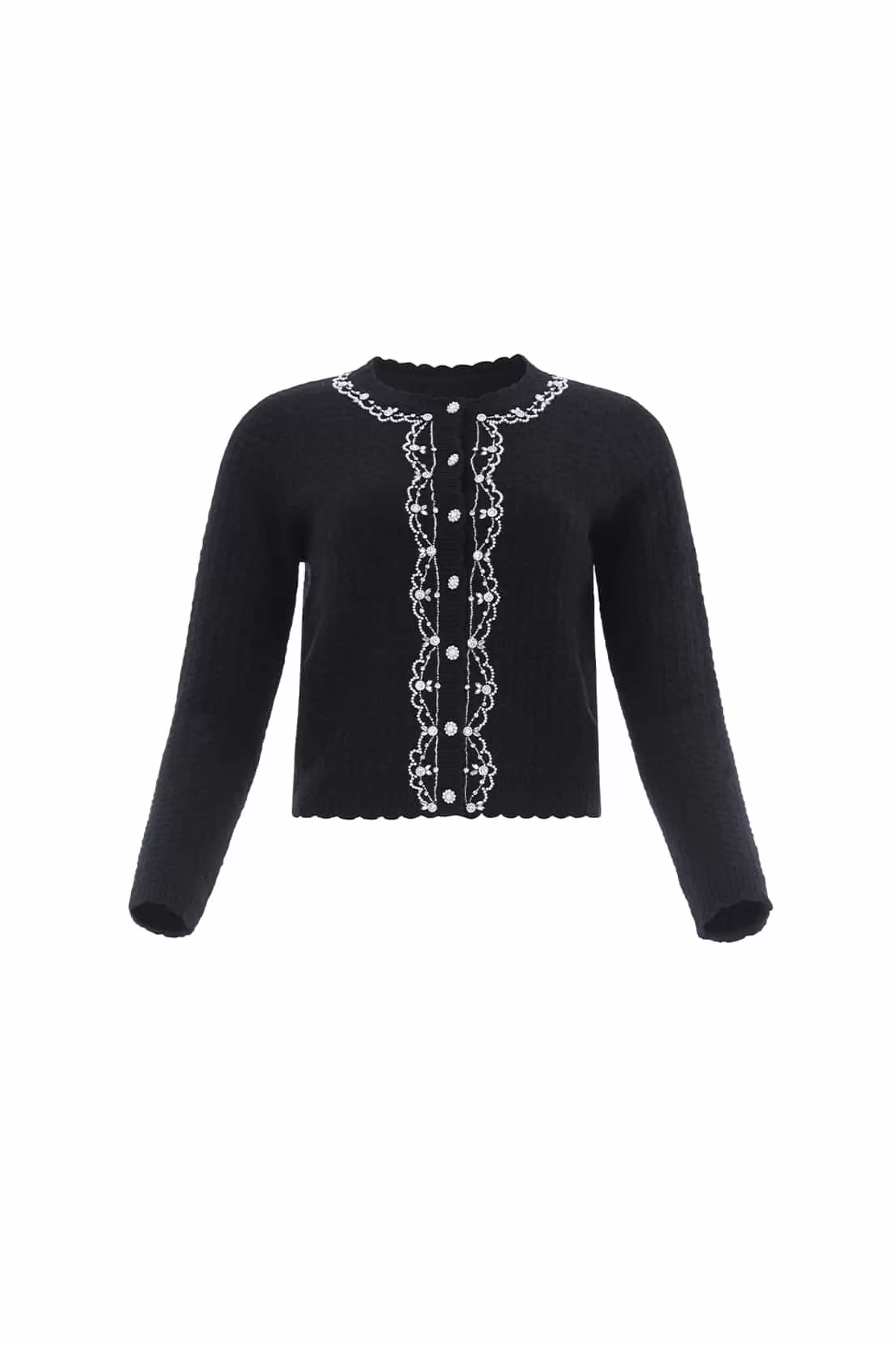 Women Needle & Thread Knitwear-Crystal Border Short Cardigan