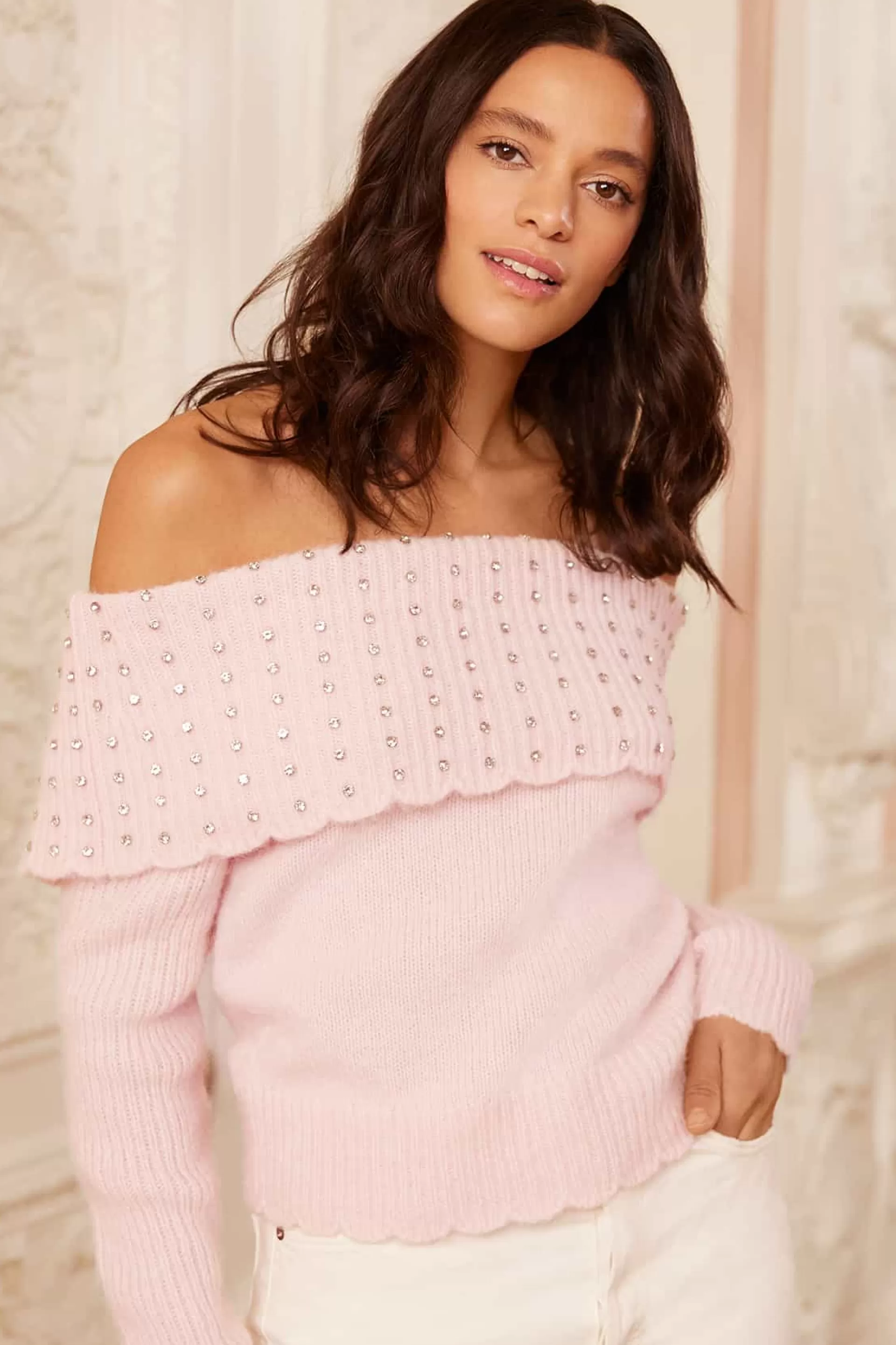 Women Needle & Thread Knitwear-Embellished Bardot Jumper