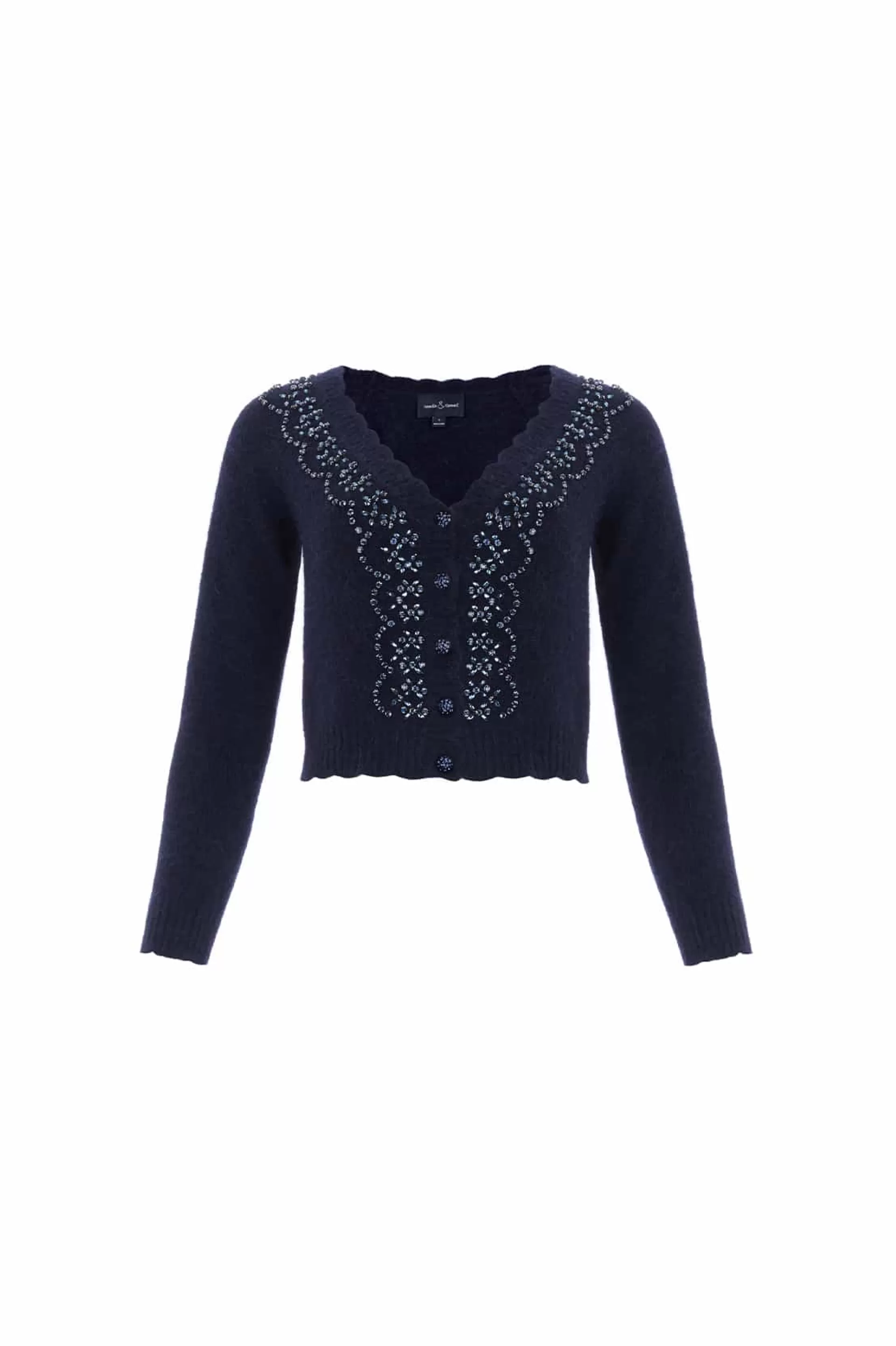 Women Needle & Thread Knitwear-Embellished V-Neck Short Cardigan