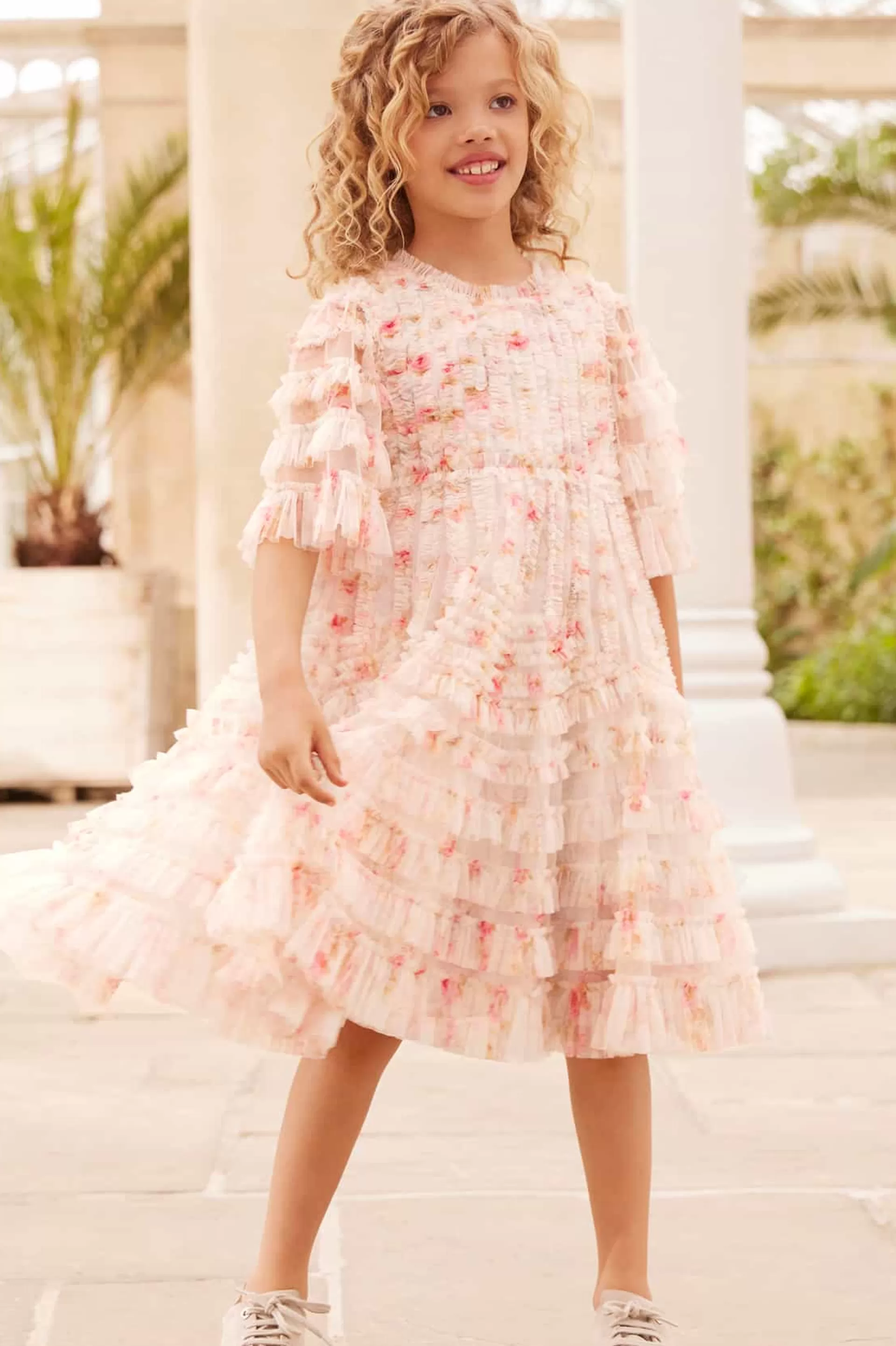 Women/Kids Needle & Thread Mummy & Me | Kids Printed Dresses-Enchanted Garden La Vie En Rose Kids Dress