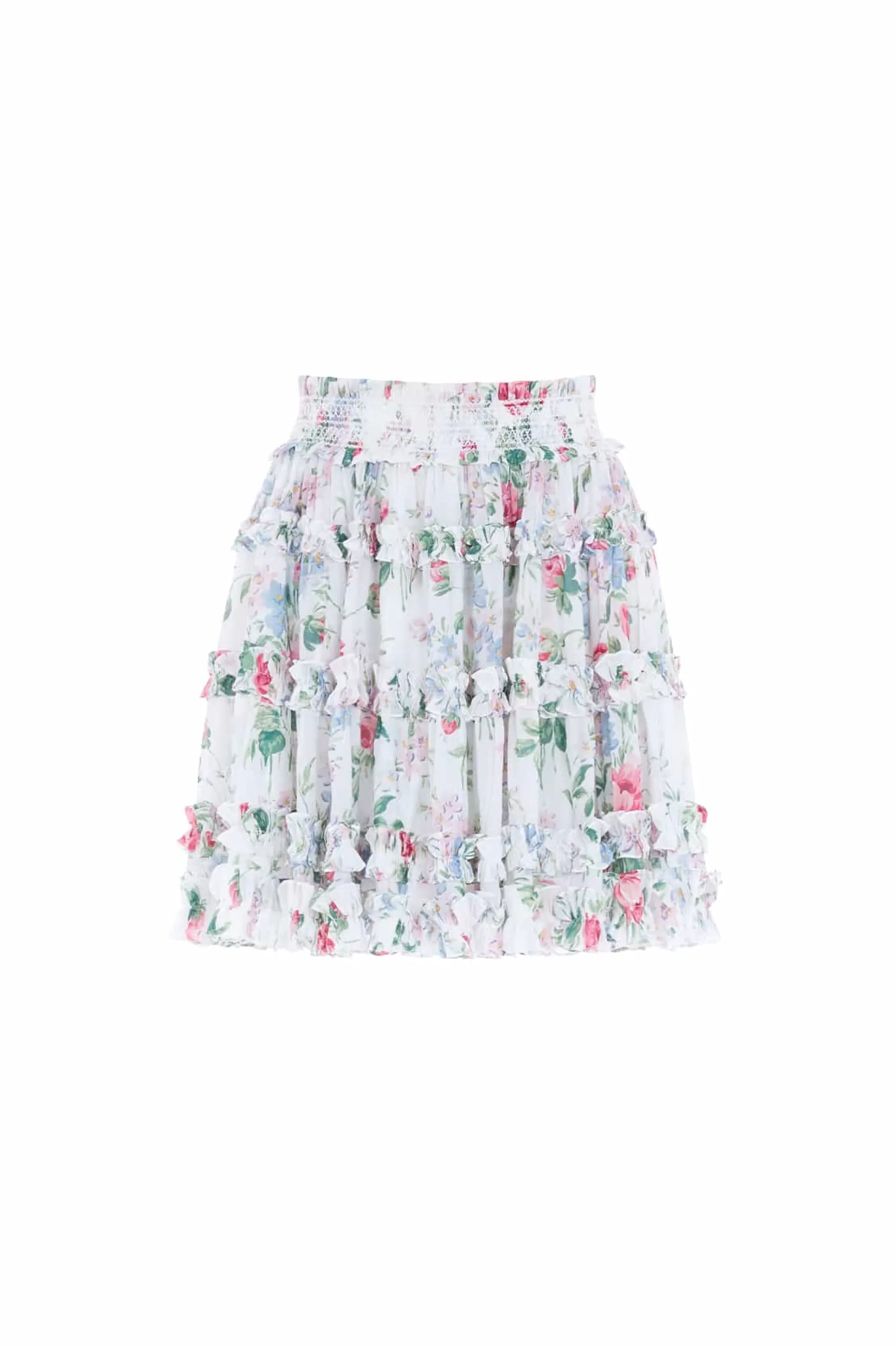 Women Needle & Thread Plus Size | Skirts-Floral Fantasy Chiffon Smocked Micro Mini Skirt