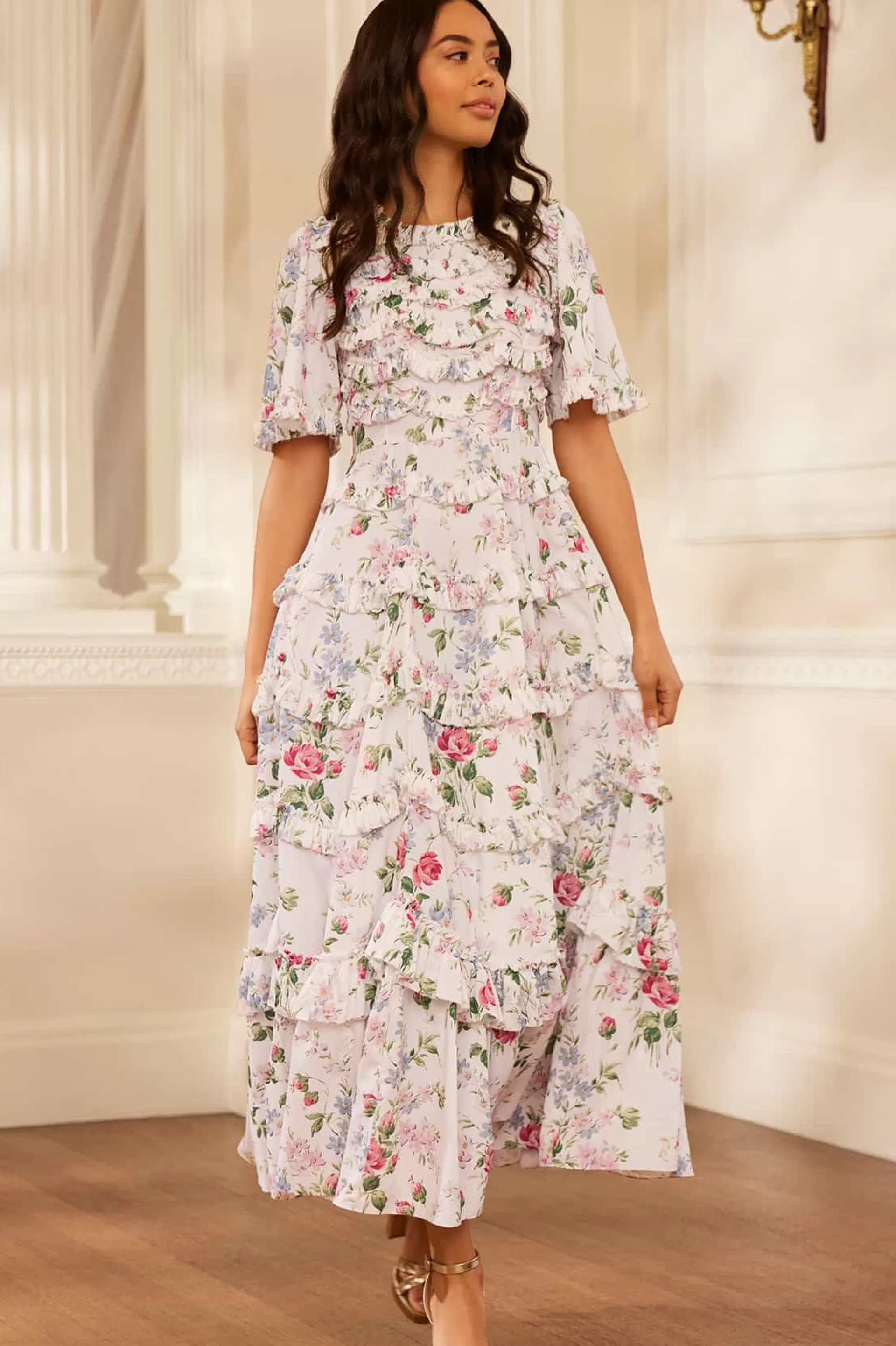 Women Needle & Thread Wedding Guest | Mummy & Me-Floral Fantasy Crepe Ankle Gown