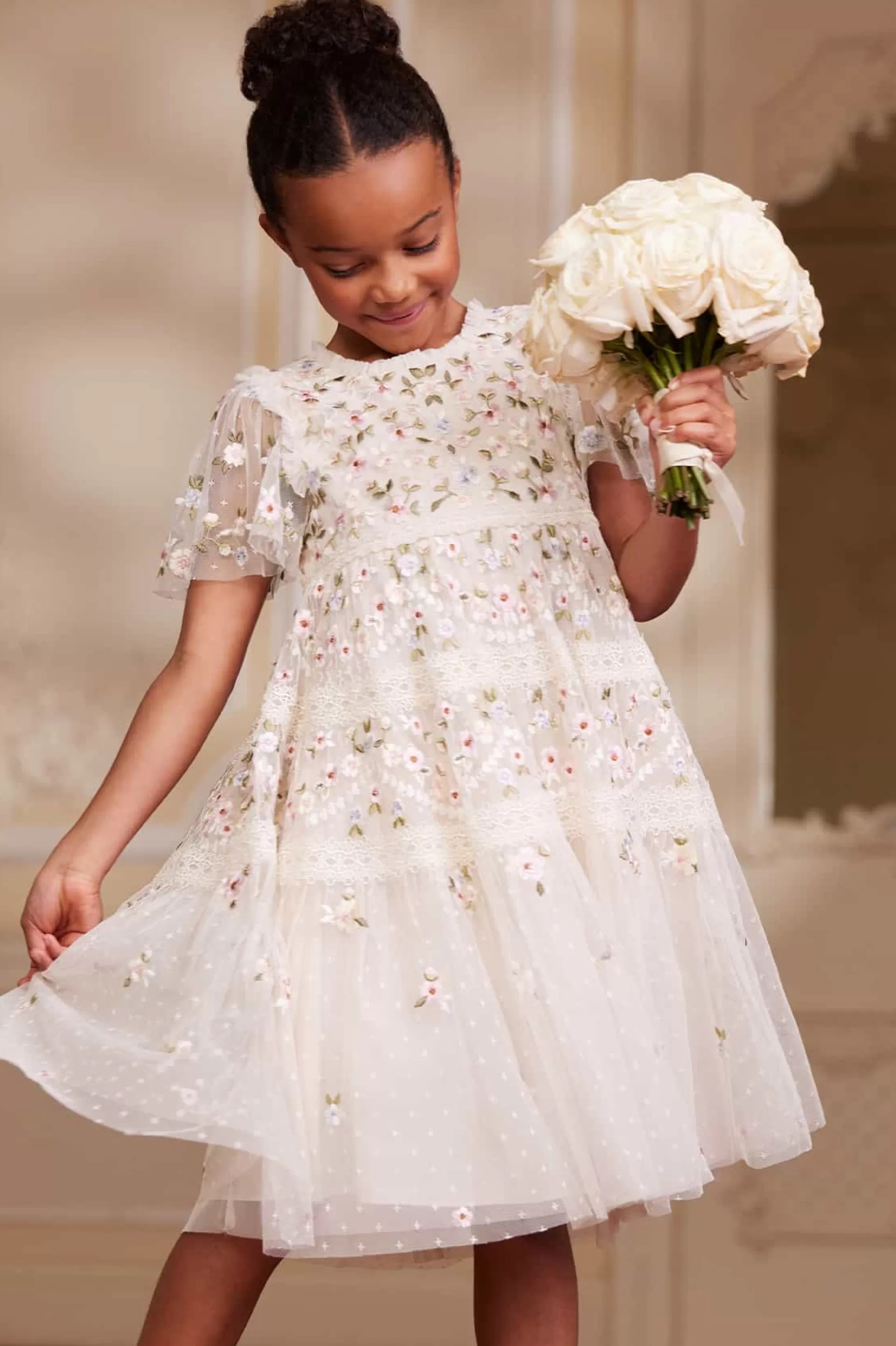 Women/Kids Needle & Thread Mummy & Me | Flower Girl-Garland Ribbon Kids Dress