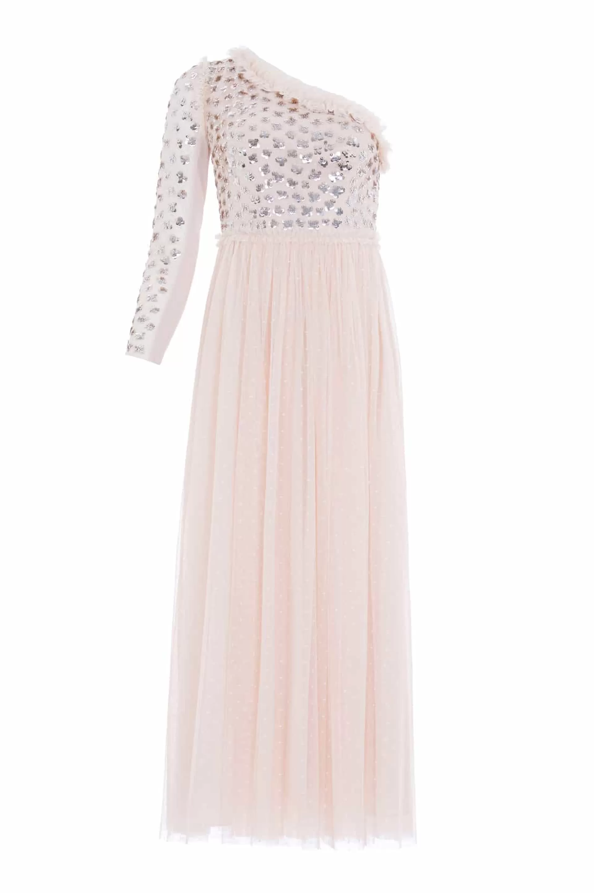Women Needle & Thread Bridesmaid | Plus Size-Glisten Bodice One-Shoulder Ankle Gown