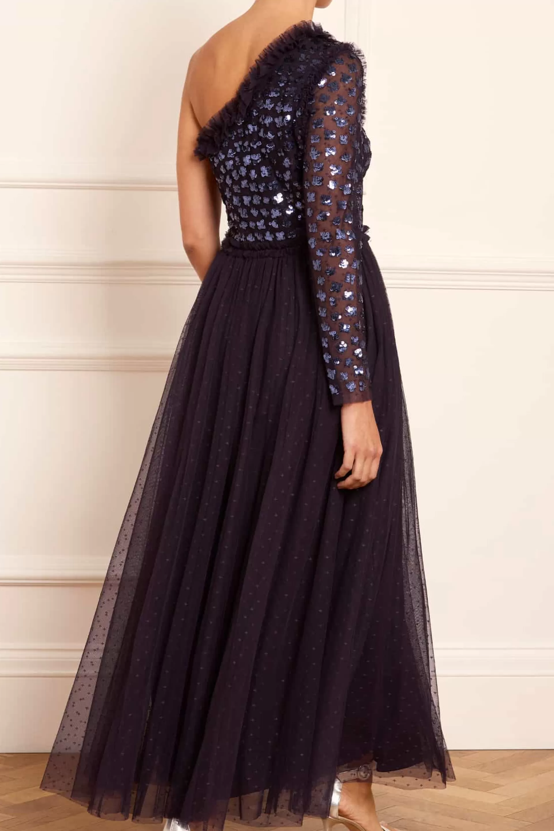 Women Needle & Thread Plus Size | Evening Dresses-Glisten Bodice One-Shoulder Ankle Gown