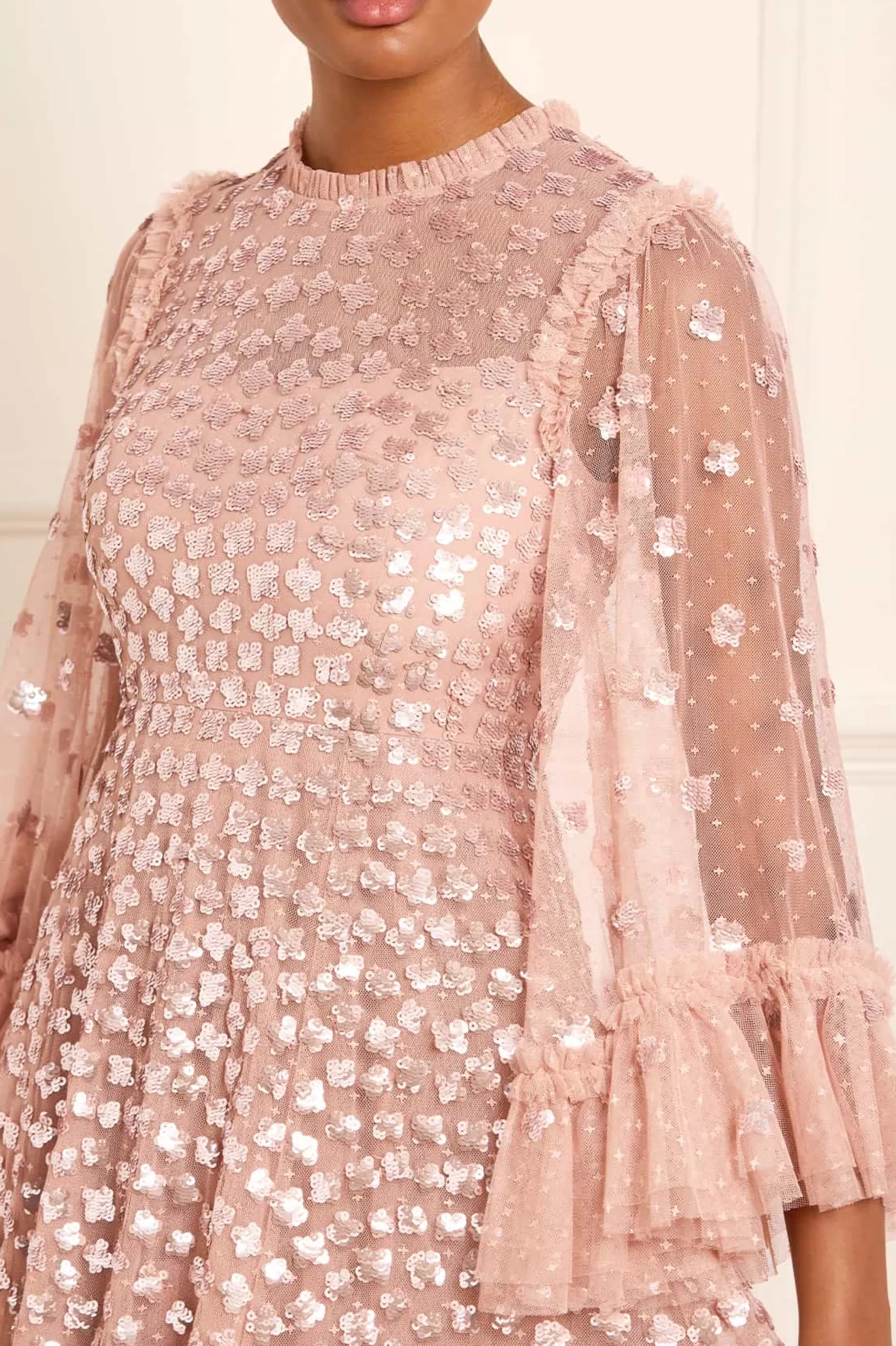 Women Needle & Thread Plus Size | Evening Dresses-Glisten Long Sleeve Ankle Gown