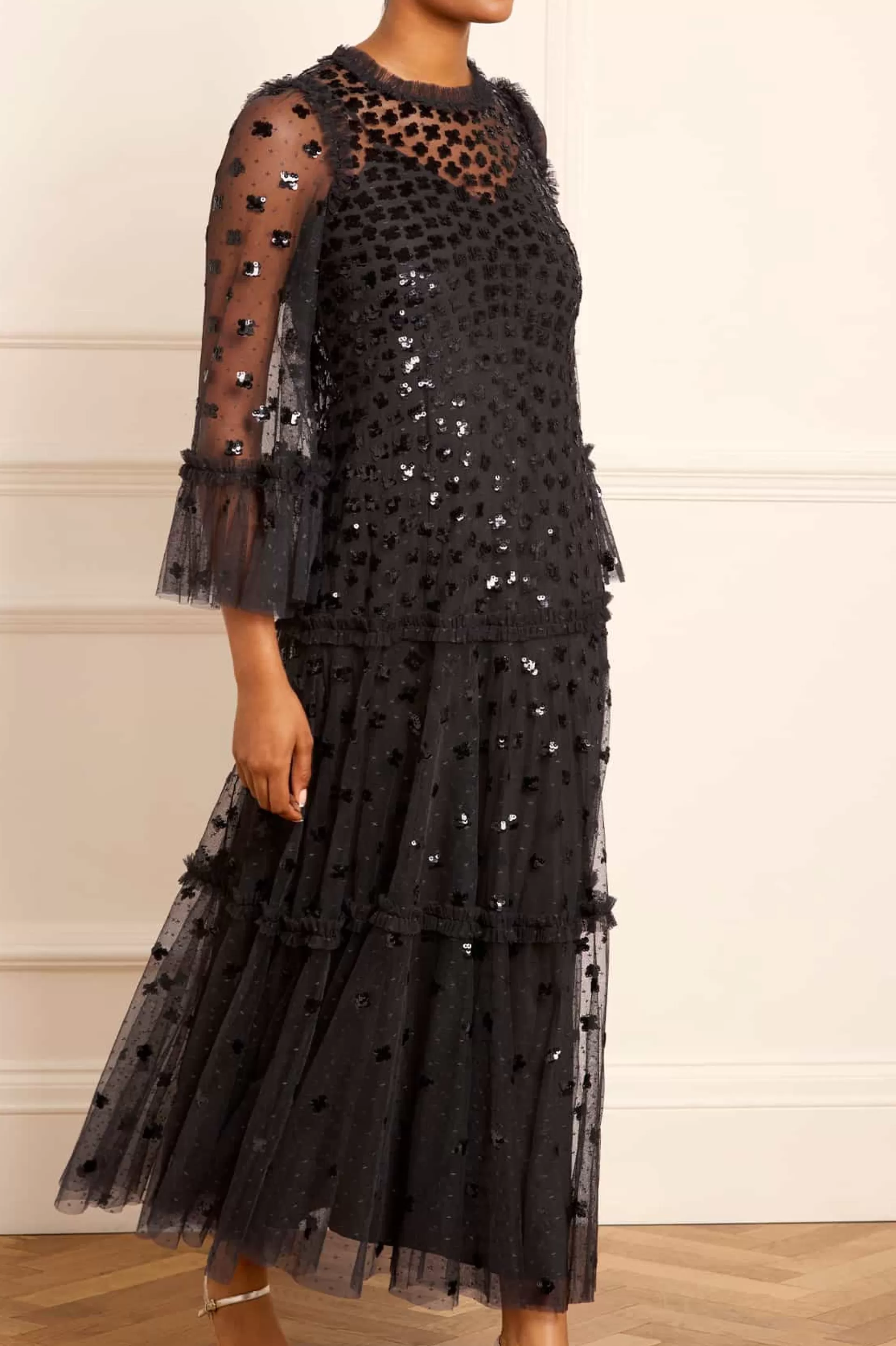 Women Needle & Thread Flattering Fit | Plus Size-Glisten Tiered Ankle Gown