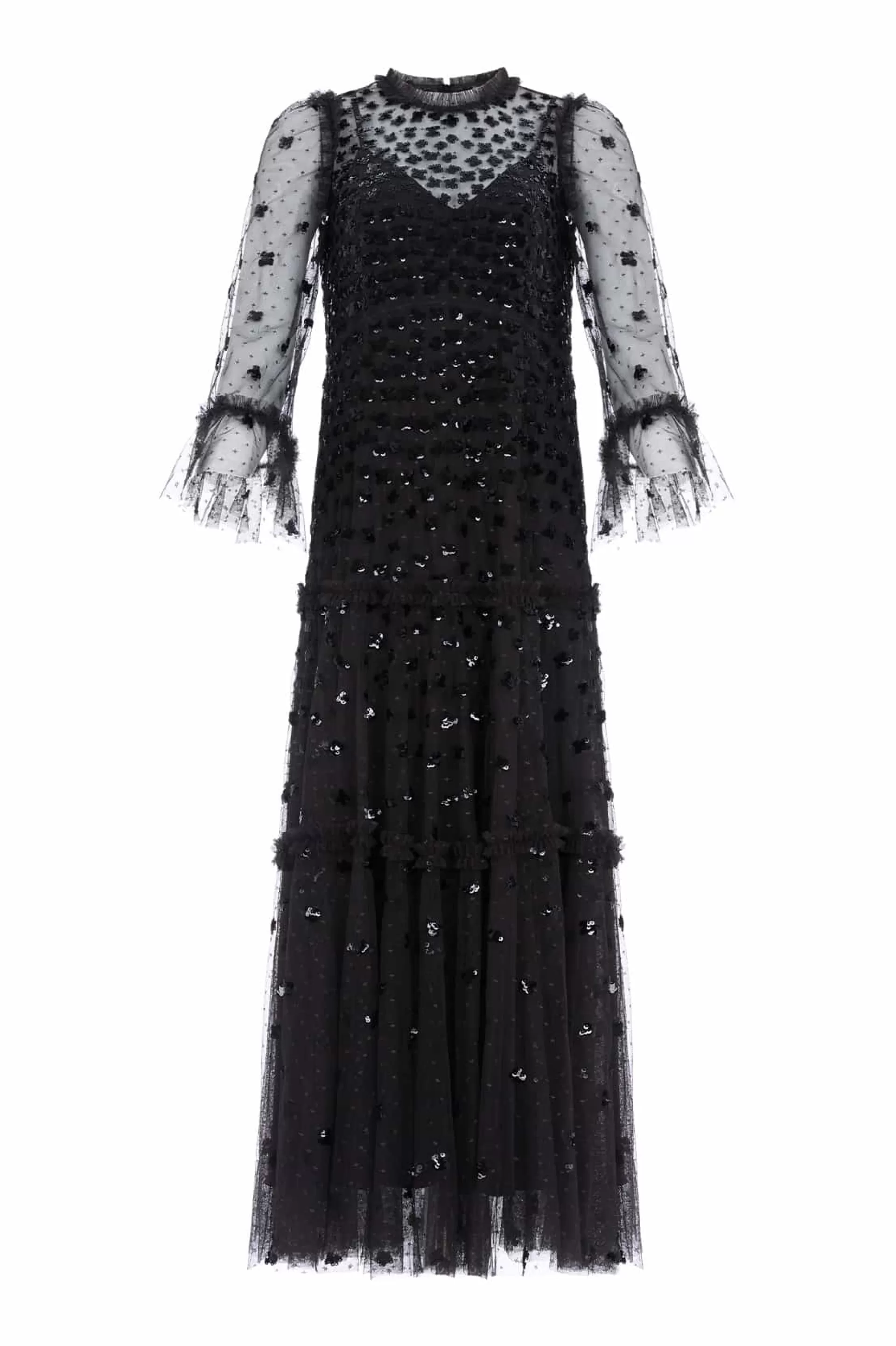 Women Needle & Thread Flattering Fit | Plus Size-Glisten Tiered Ankle Gown