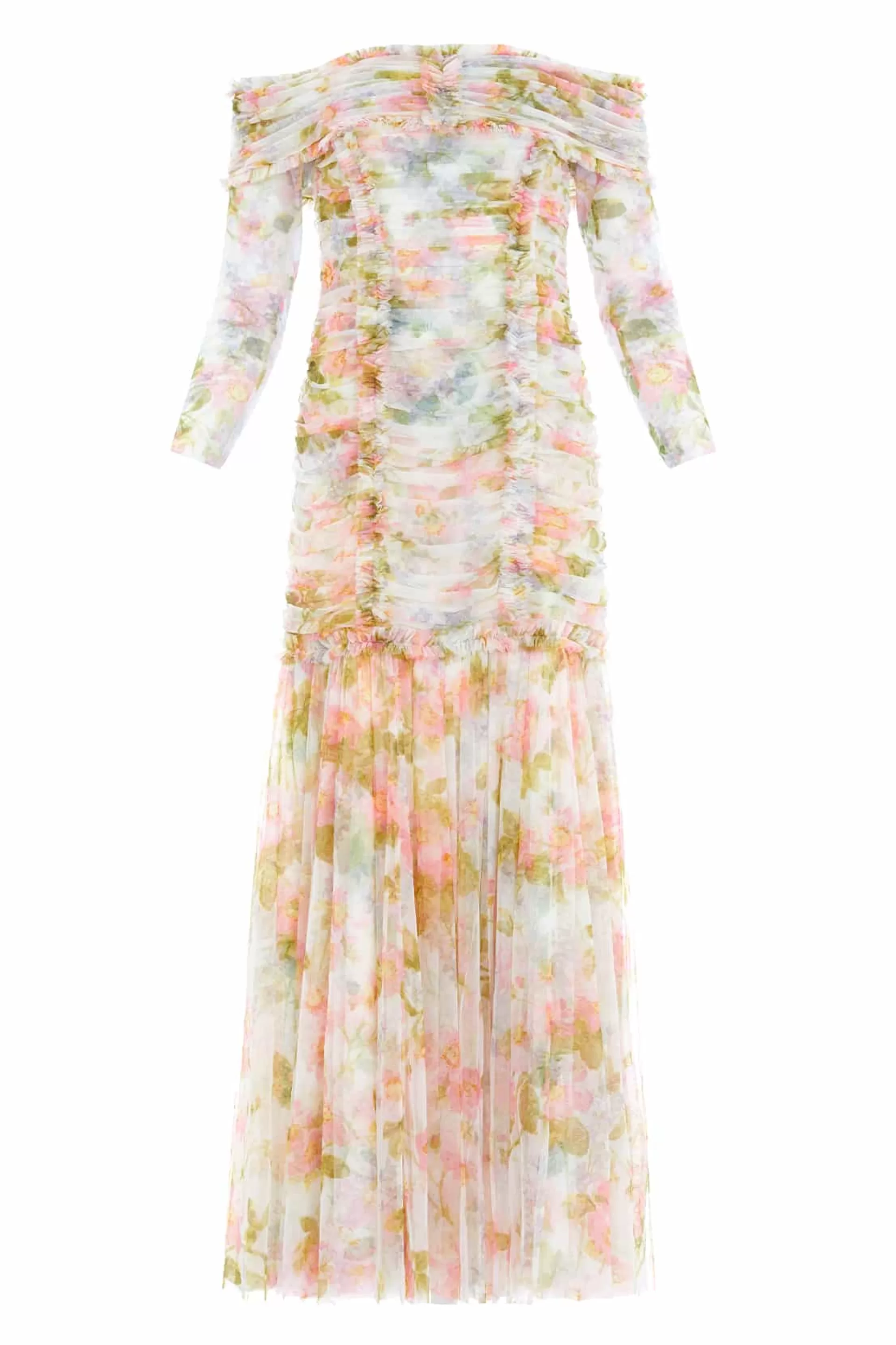 Women Needle & Thread Evening Dresses | Printed Dresses-Immortal Rose Rouched Off-Shoulder Gown