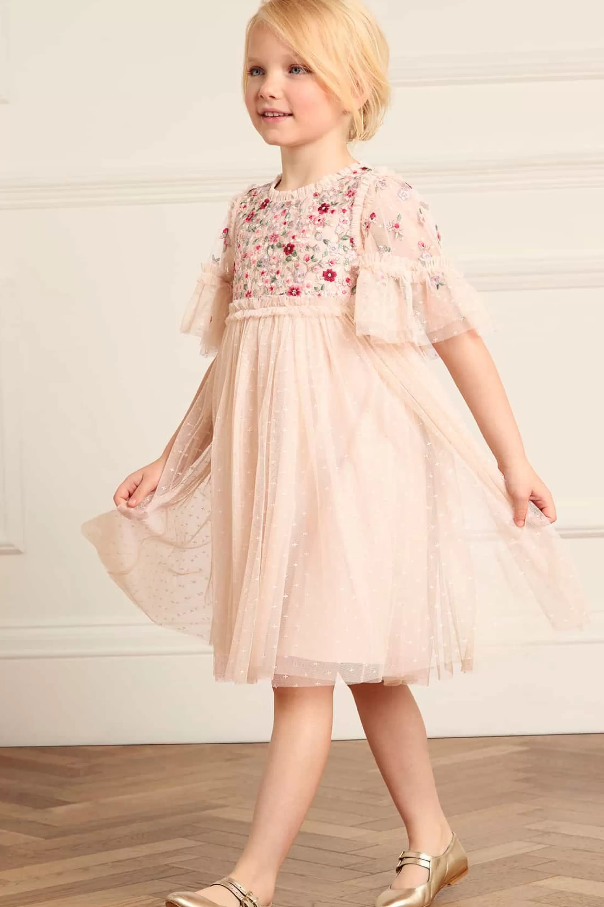 Women/Kids Needle & Thread Flower Girl | Flower Girl-Lunaria Wreath Bodice Kids Dress