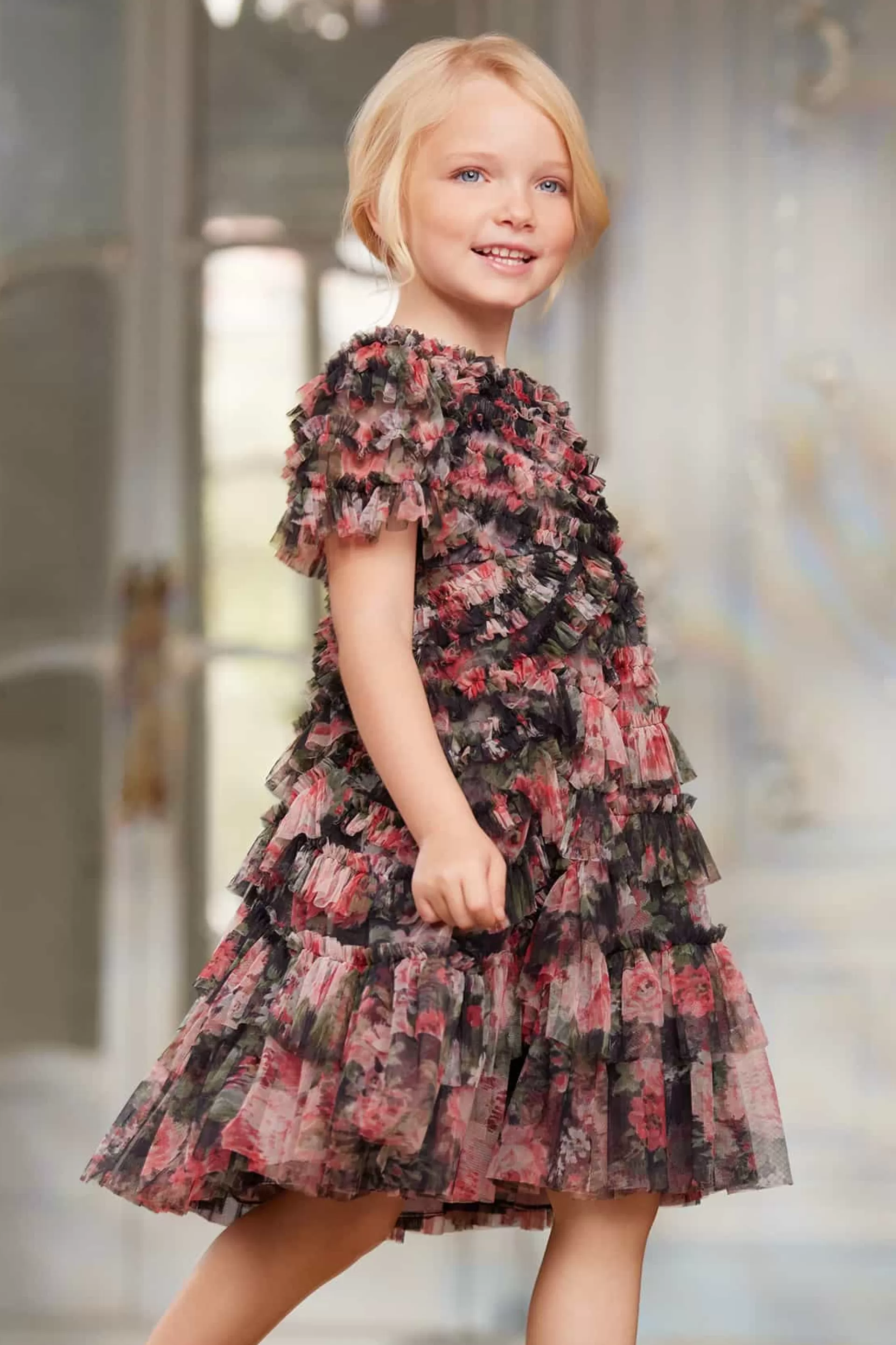 Women/Kids Needle & Thread Mummy & Me | Kids Responsibly Sourced-Midnight Dance Marilla Ruffle Kids Dress