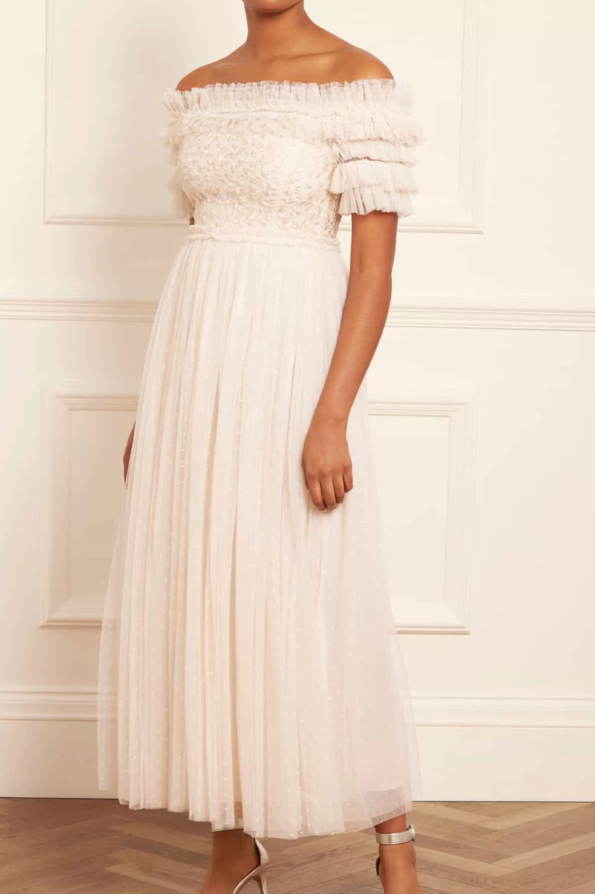 Women Needle & Thread Bridesmaid | Bridal-Midsummer Lace Bodice Off-Shoulder Ankle Gown