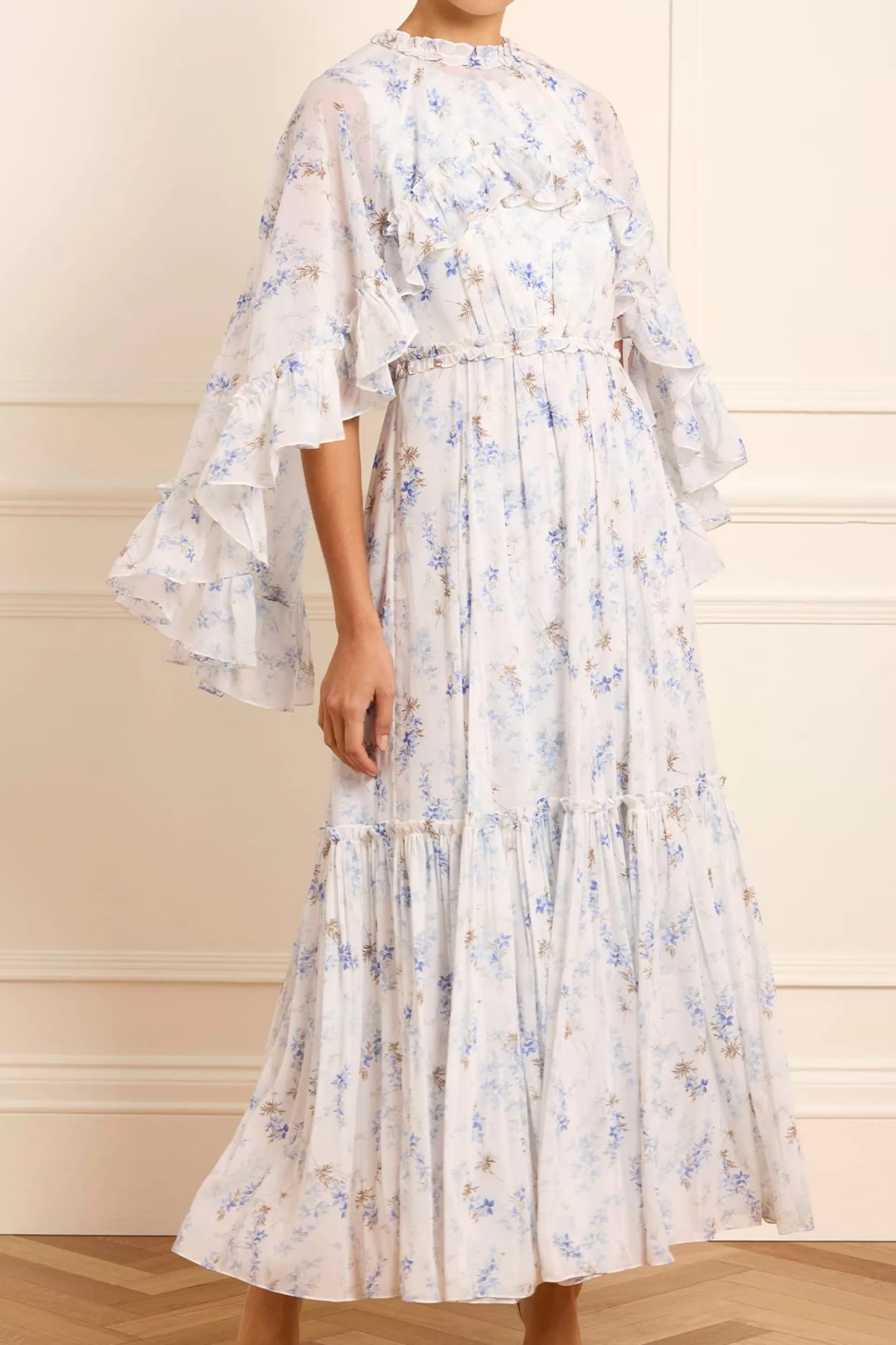 Women Needle & Thread Wedding Guest | Mummy & Me-Ophelia Ditsy Harper Chiffon Cape Ankle Gown