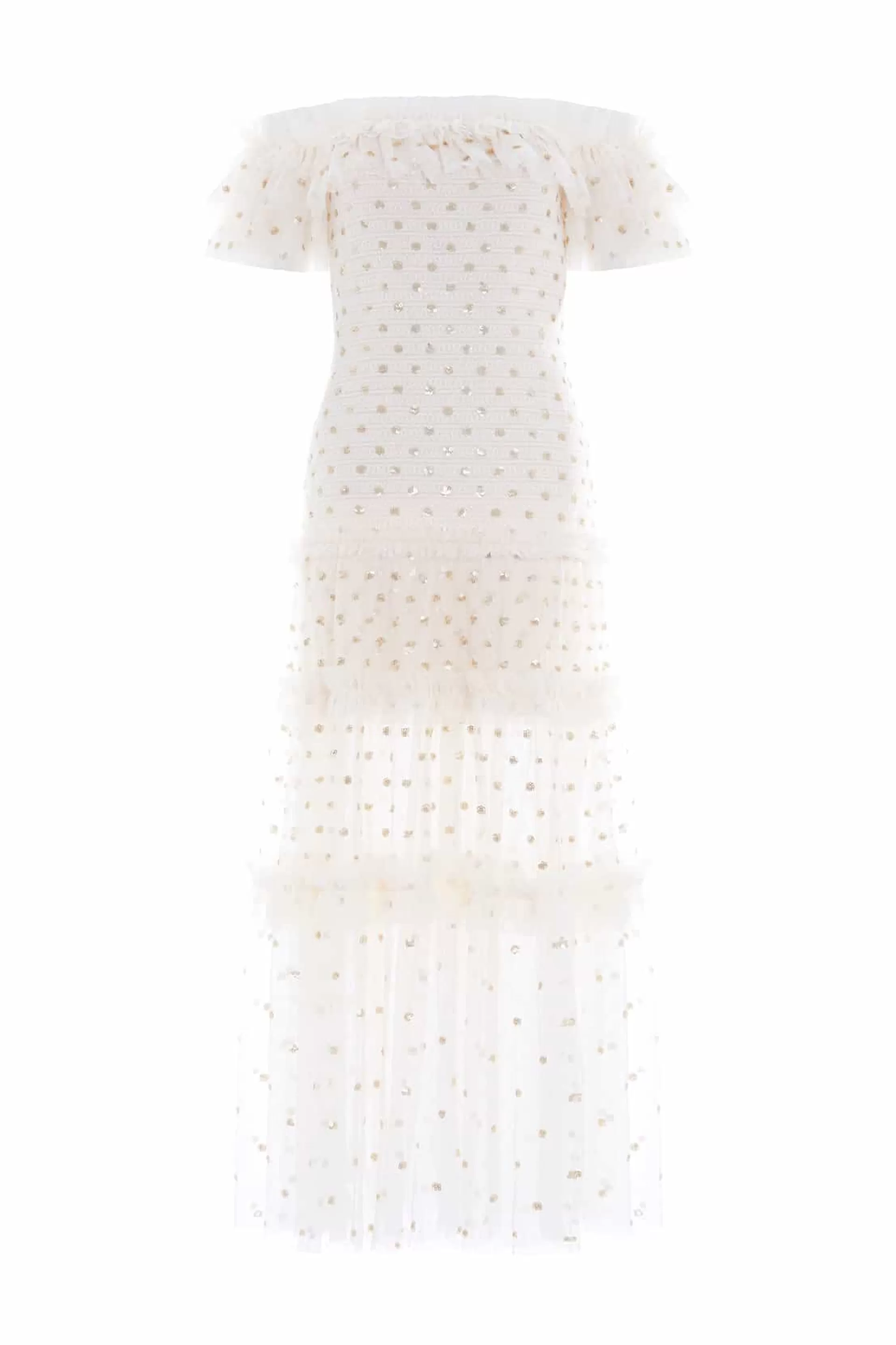 Women Needle & Thread Wedding Wardrobe | Mummy & Me-Polka Dot Smocked Ankle Gown