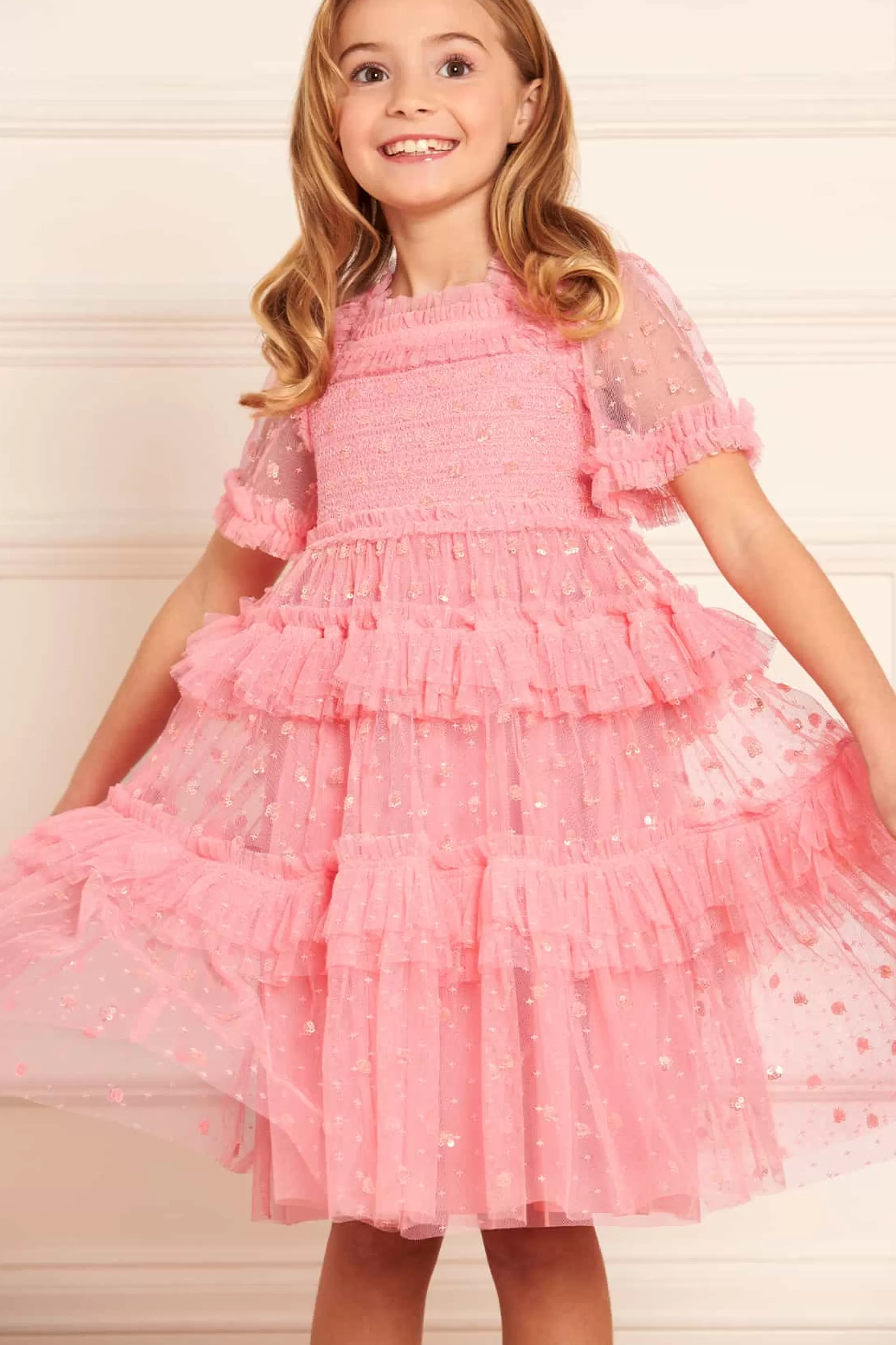 Women/Kids Needle & Thread Mummy & Me | Kids Embellished Dresses-Polka Dot Smocked Kids Dress