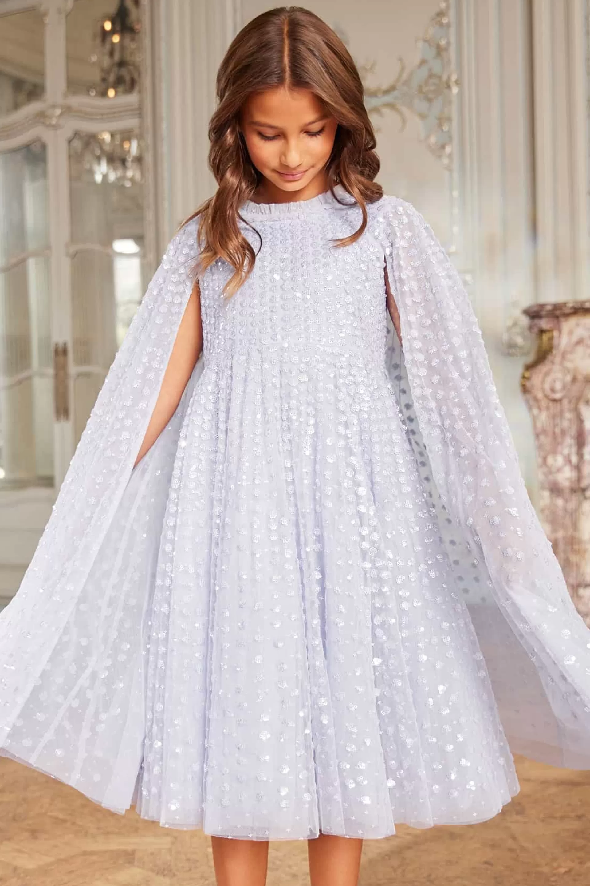 Women/Kids Needle & Thread Mummy & Me | Flower Girl-Raindrop Cape Kids Dress