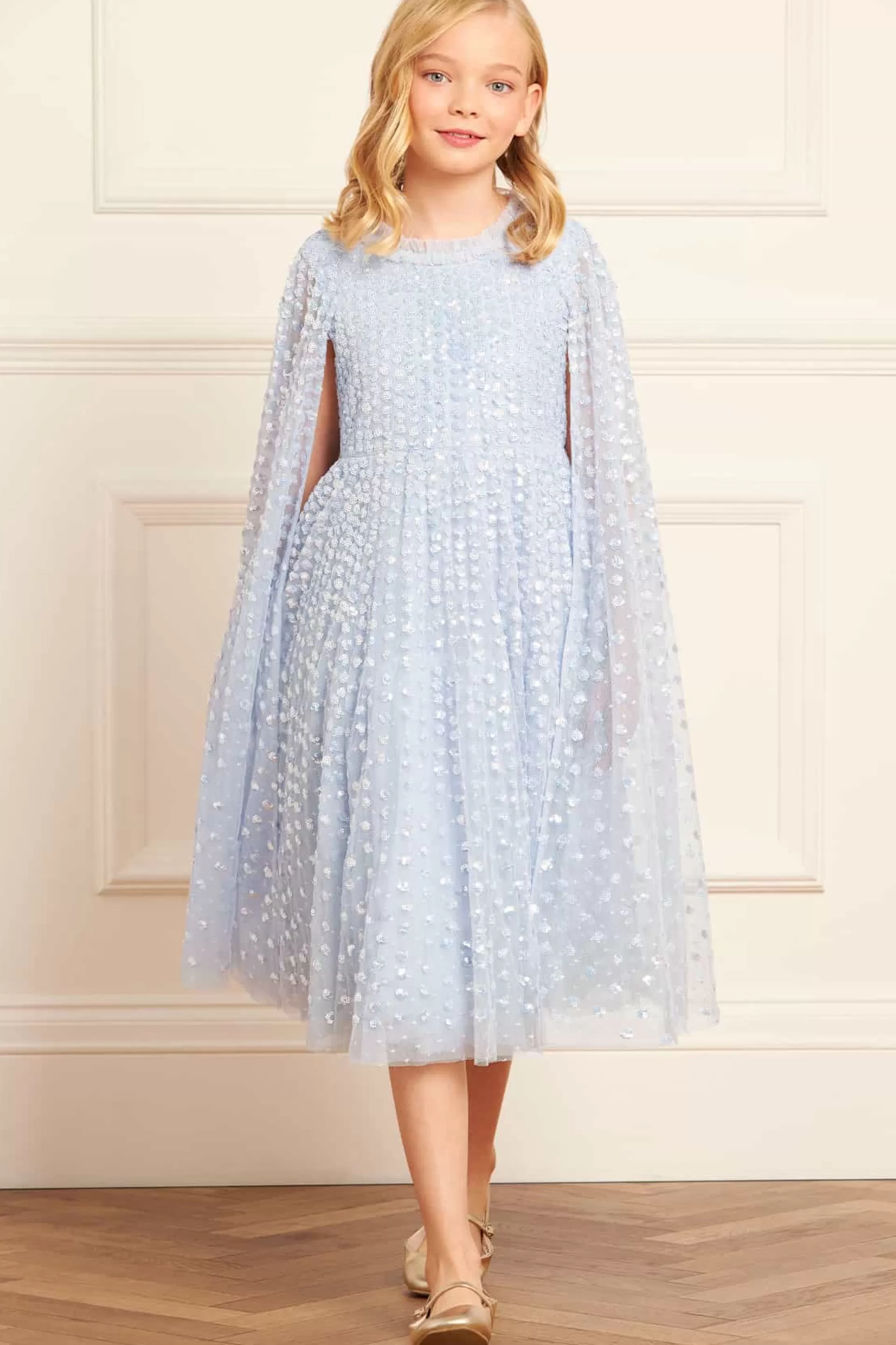 Women/Kids Needle & Thread Mummy & Me | Flower Girl-Raindrop Cape Kids Dress