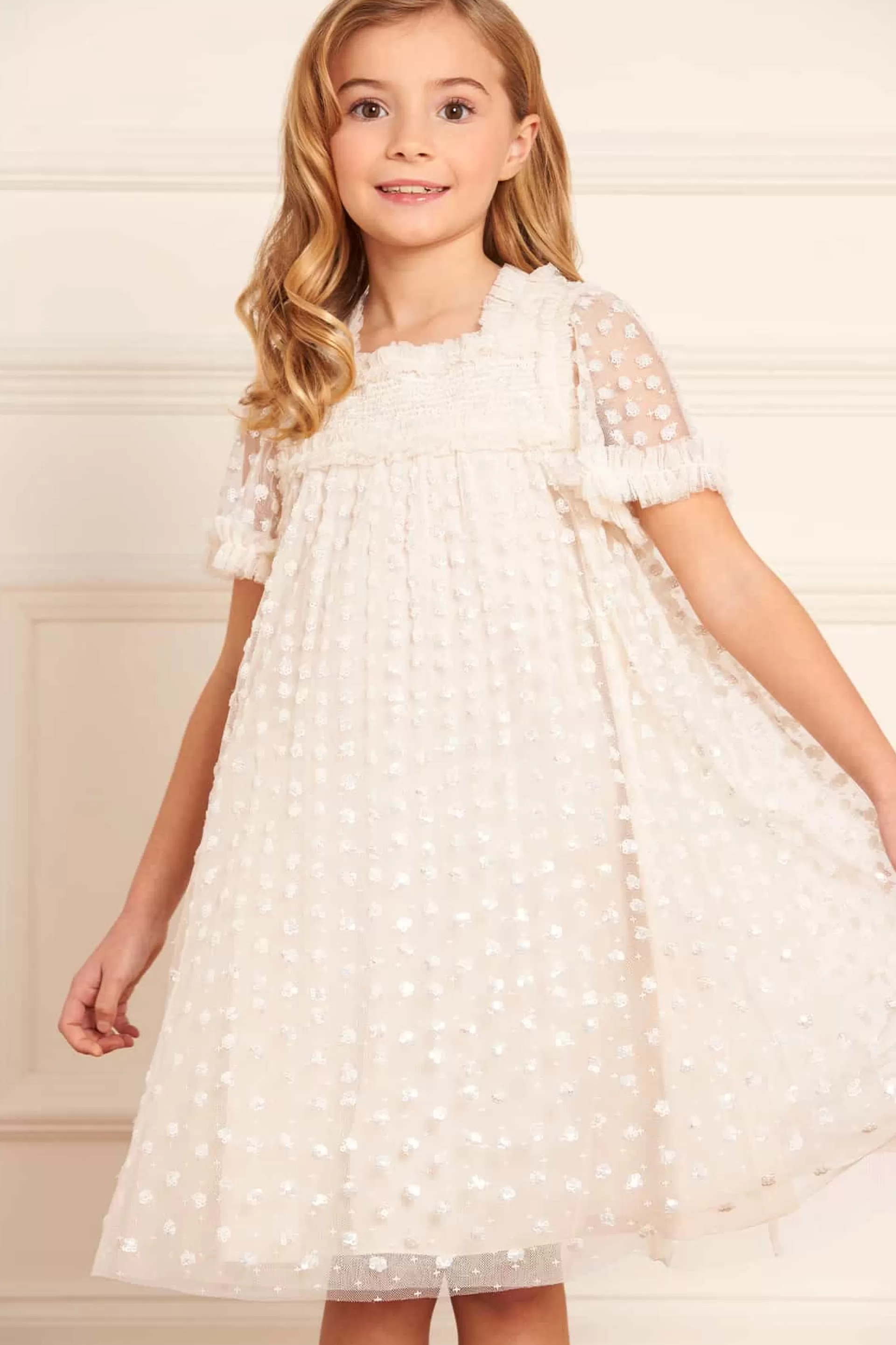 Women/Kids Needle & Thread Flower Girl | Flower Girl-Raindrop Smocked Kids Dress