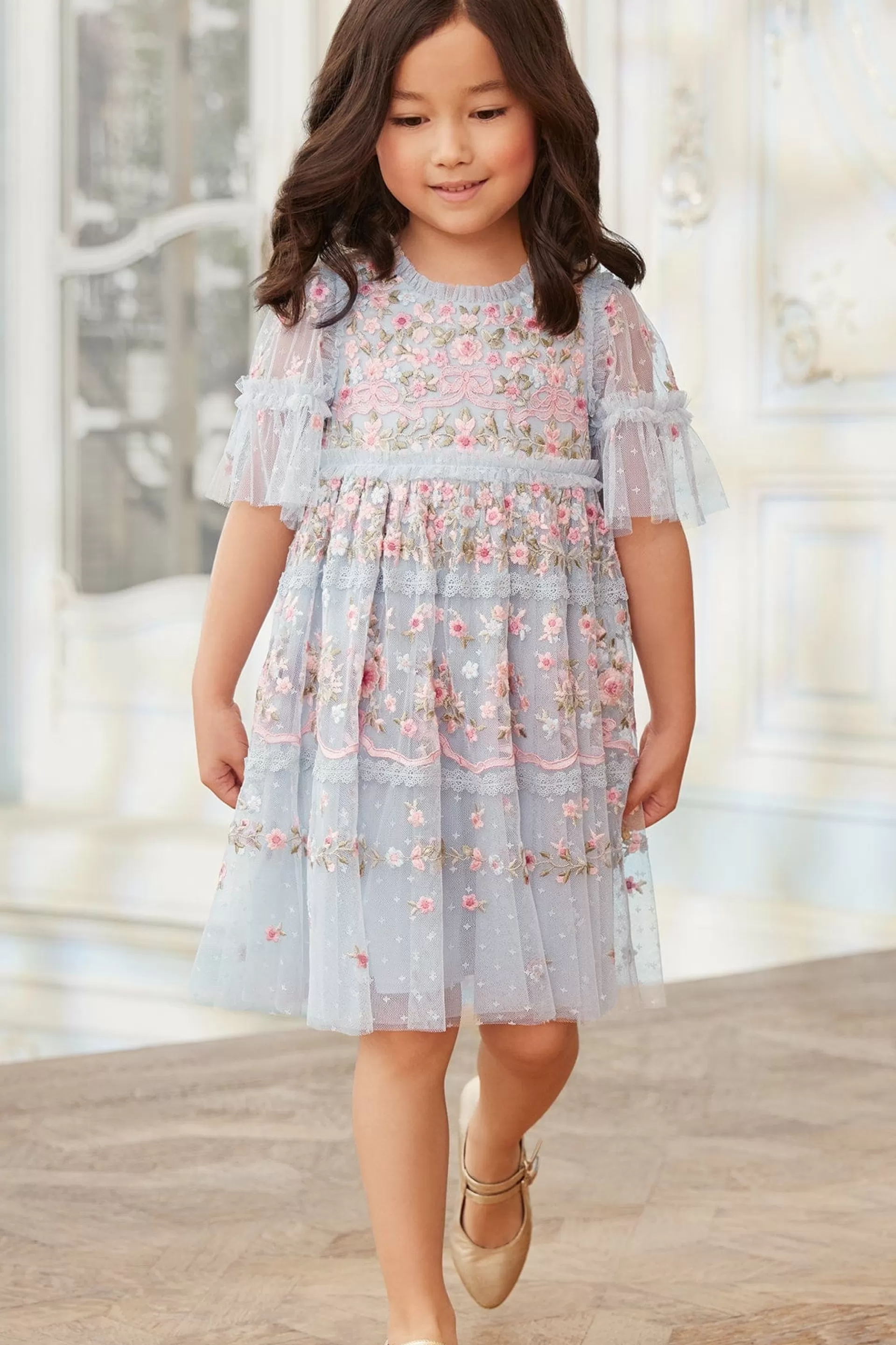 Women/Kids Needle & Thread Kids Embroidered Dresses | Kids Responsibly Sourced-Ribbon Bouquet Kids Dress