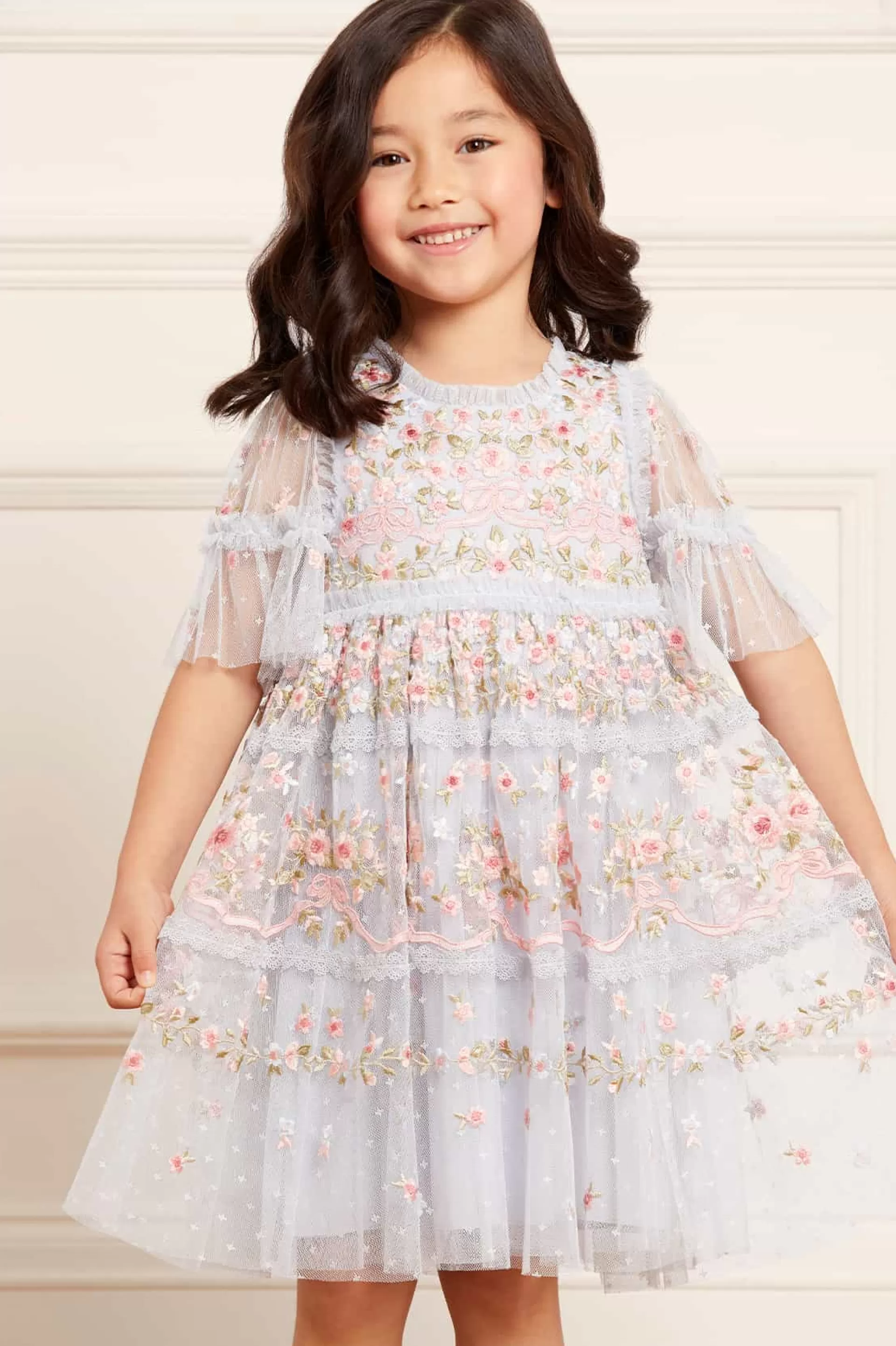 Women/Kids Needle & Thread Kids Embroidered Dresses | Kids Responsibly Sourced-Ribbon Bouquet Kids Dress