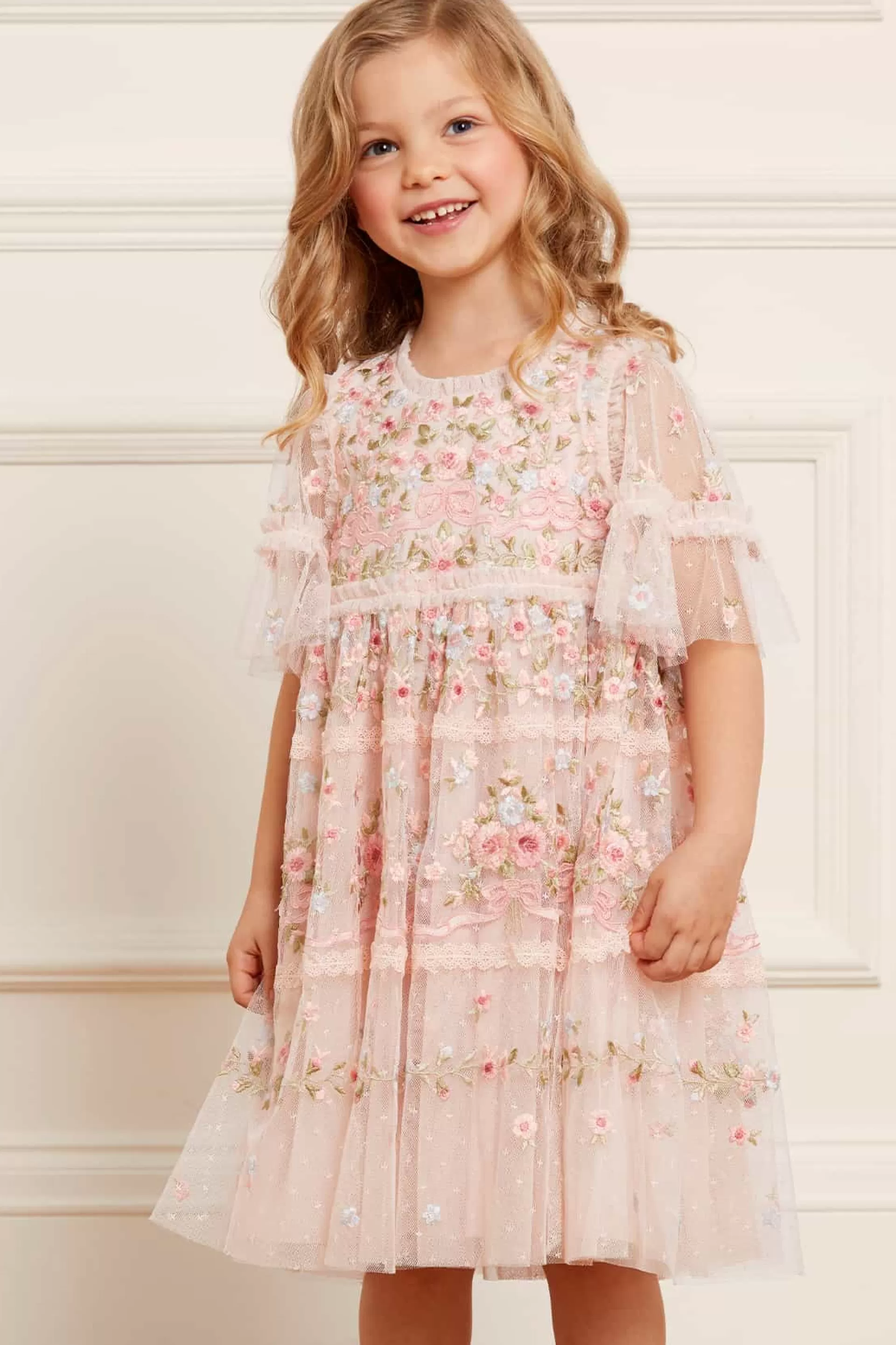 Women/Kids Needle & Thread Flower Girl | Flower Girl-Ribbon Bouquet Kids Dress