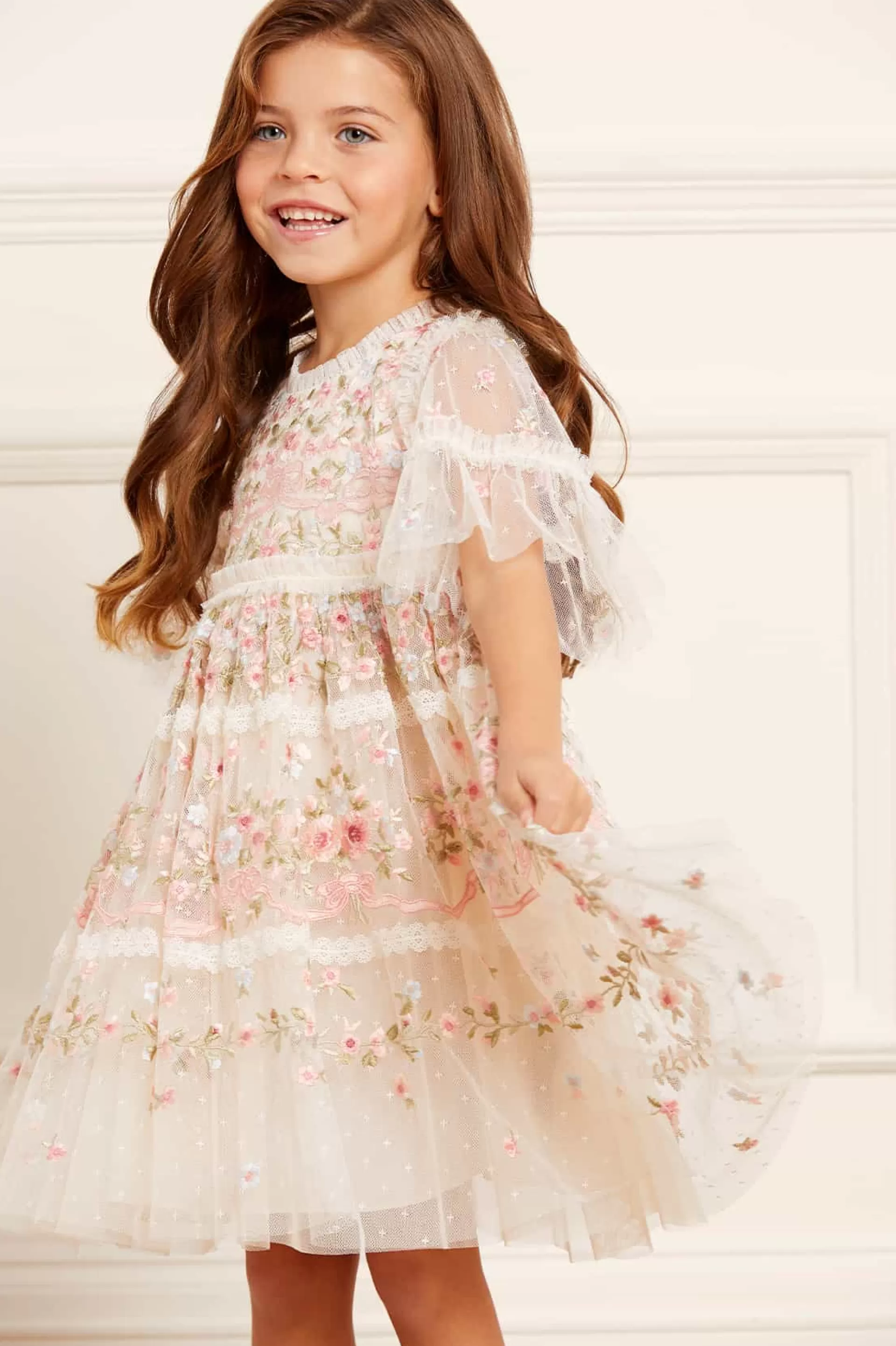 Women/Kids Needle & Thread Flower Girl | Flower Girl-Ribbon Bouquet Kids Dress