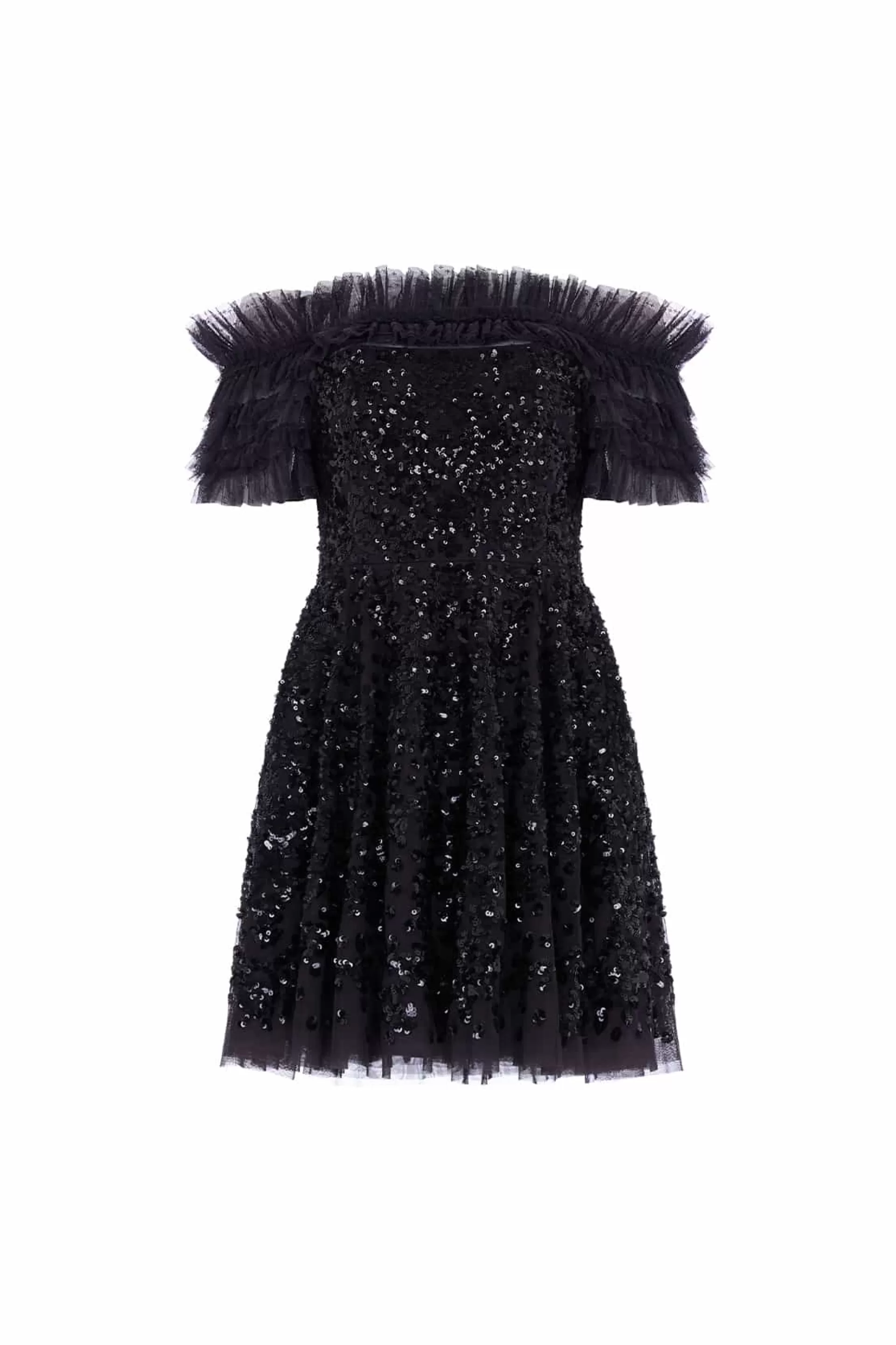 Women Needle & Thread Dresses-Sequin Wreath Off-Shoulder Micro Mini Dress