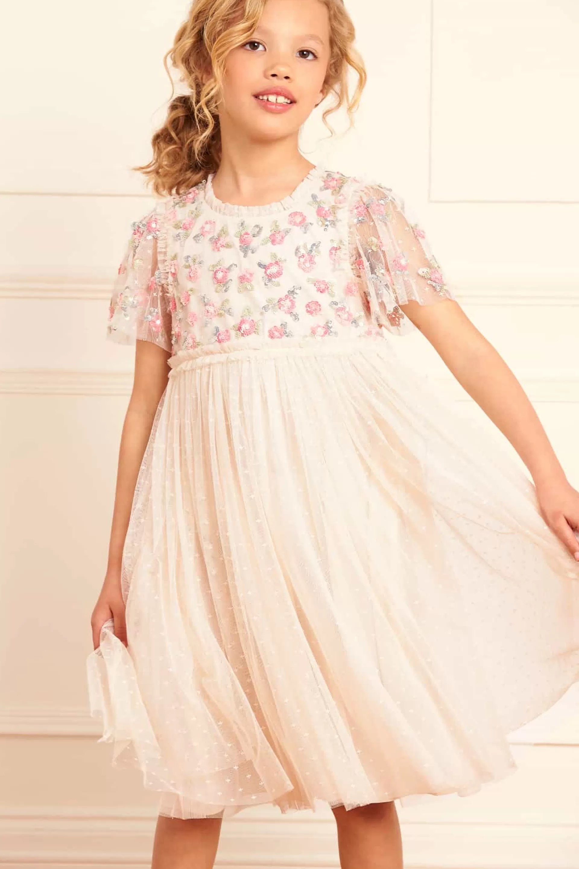 Women/Kids Needle & Thread Flower Girl | Flower Girl-Shimmer Ditsy Bodice Kids Dress