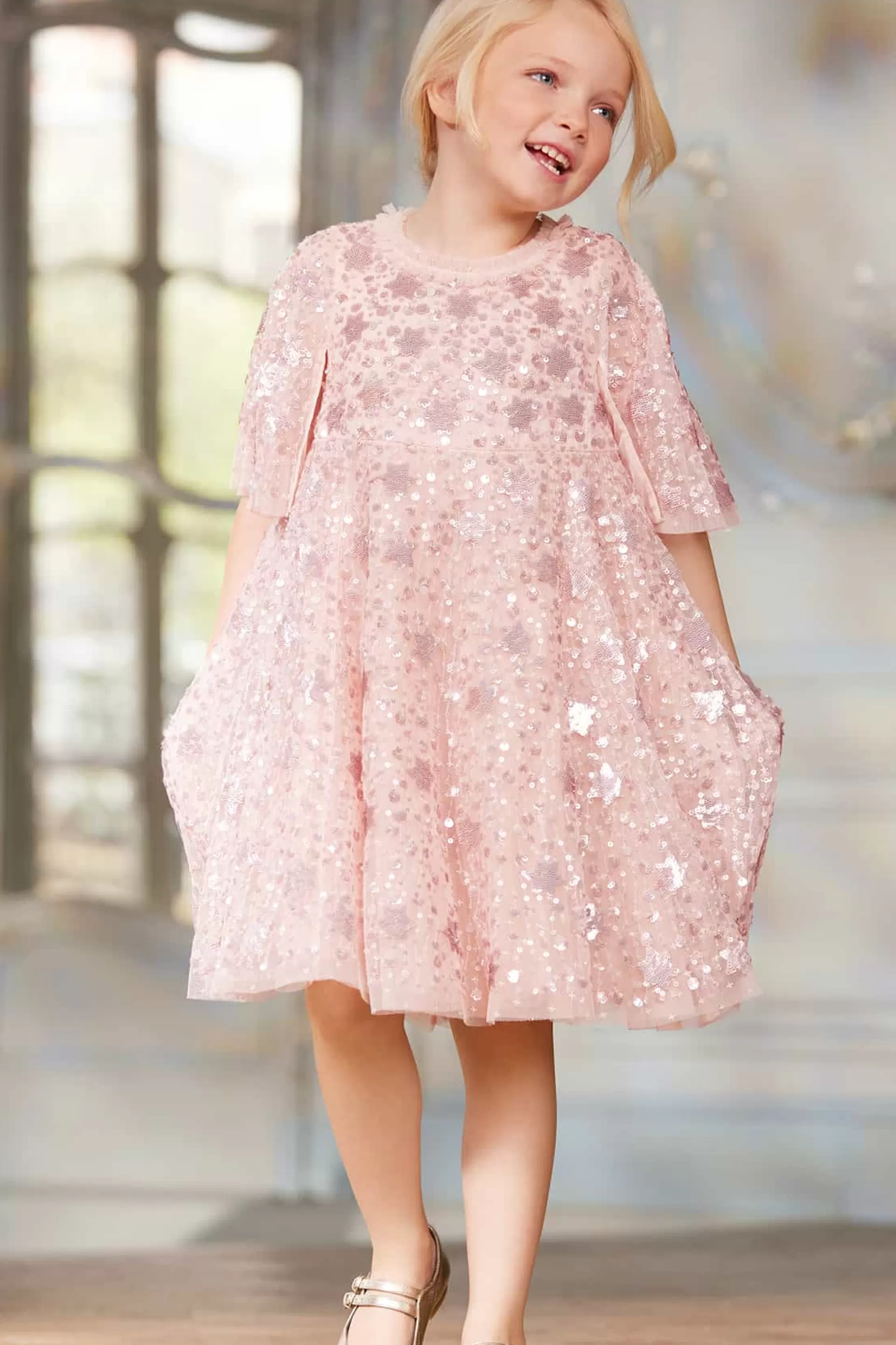 Women/Kids Needle & Thread Mummy & Me | Kids Embellished Dresses-Shooting Stars Kids Dress