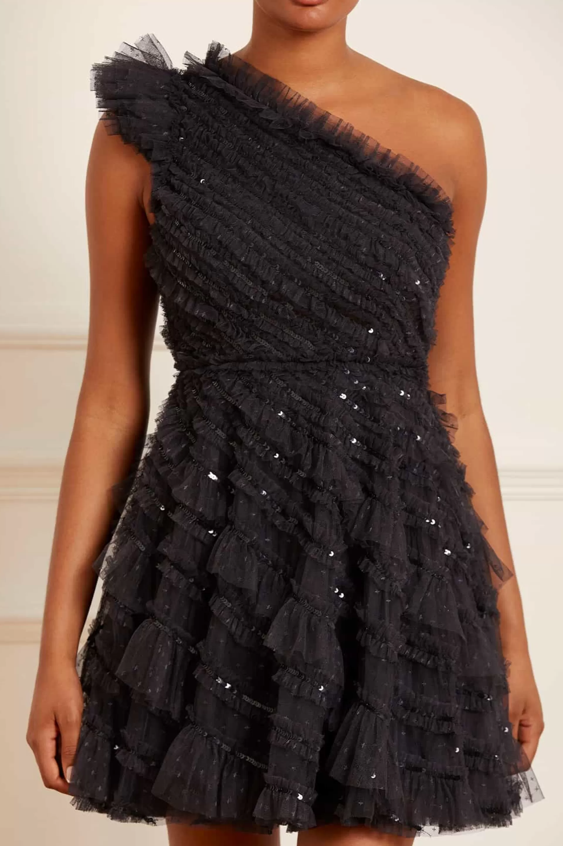 Women Needle & Thread Mini Dresses | Evening Dresses-Spiral Sequin One-Shoulder Micro Mini Dress