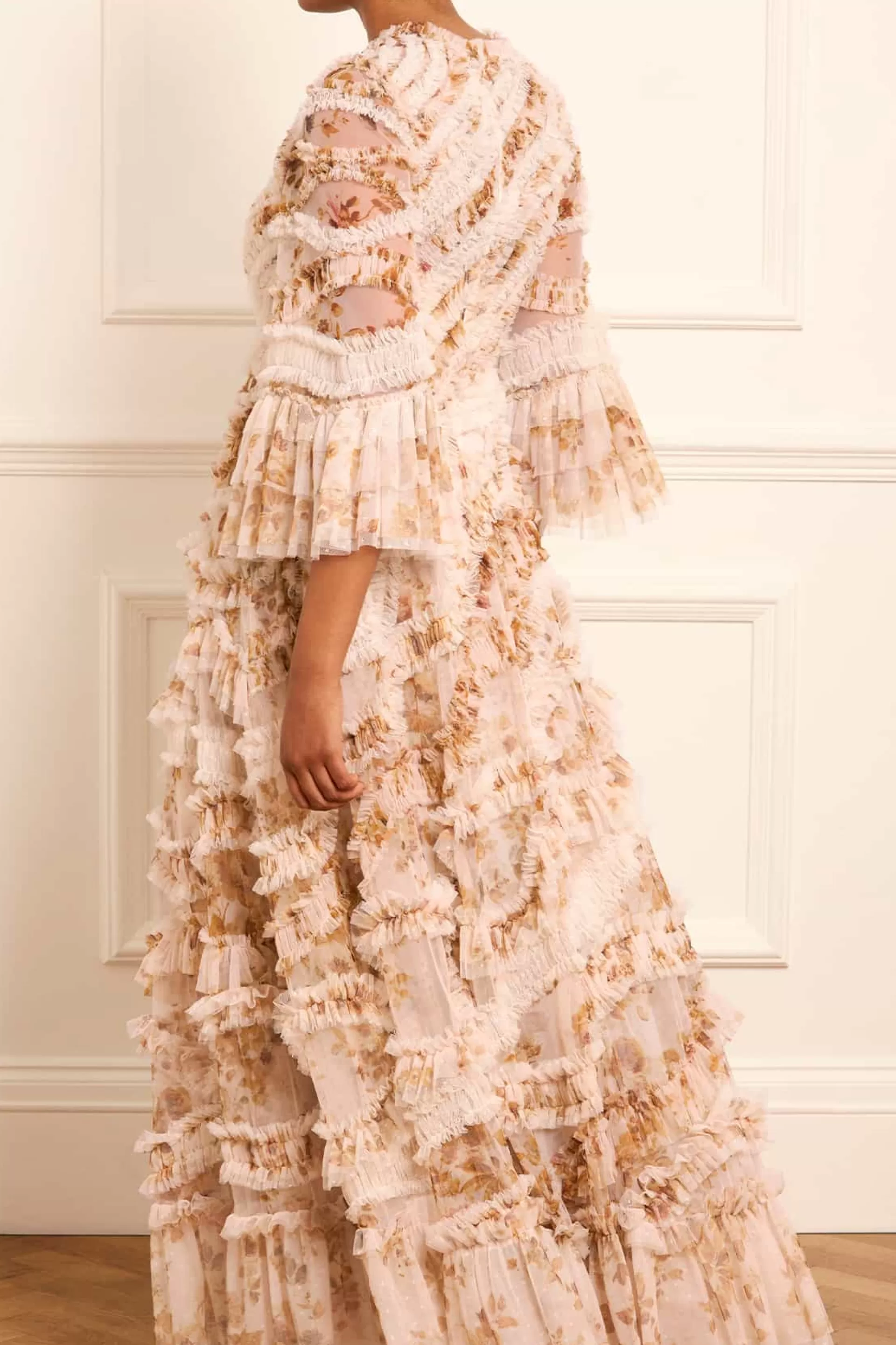 Women Needle & Thread Evening Dresses | Printed Dresses-Vintage Rose Aaliyah Long Sleeve Gown