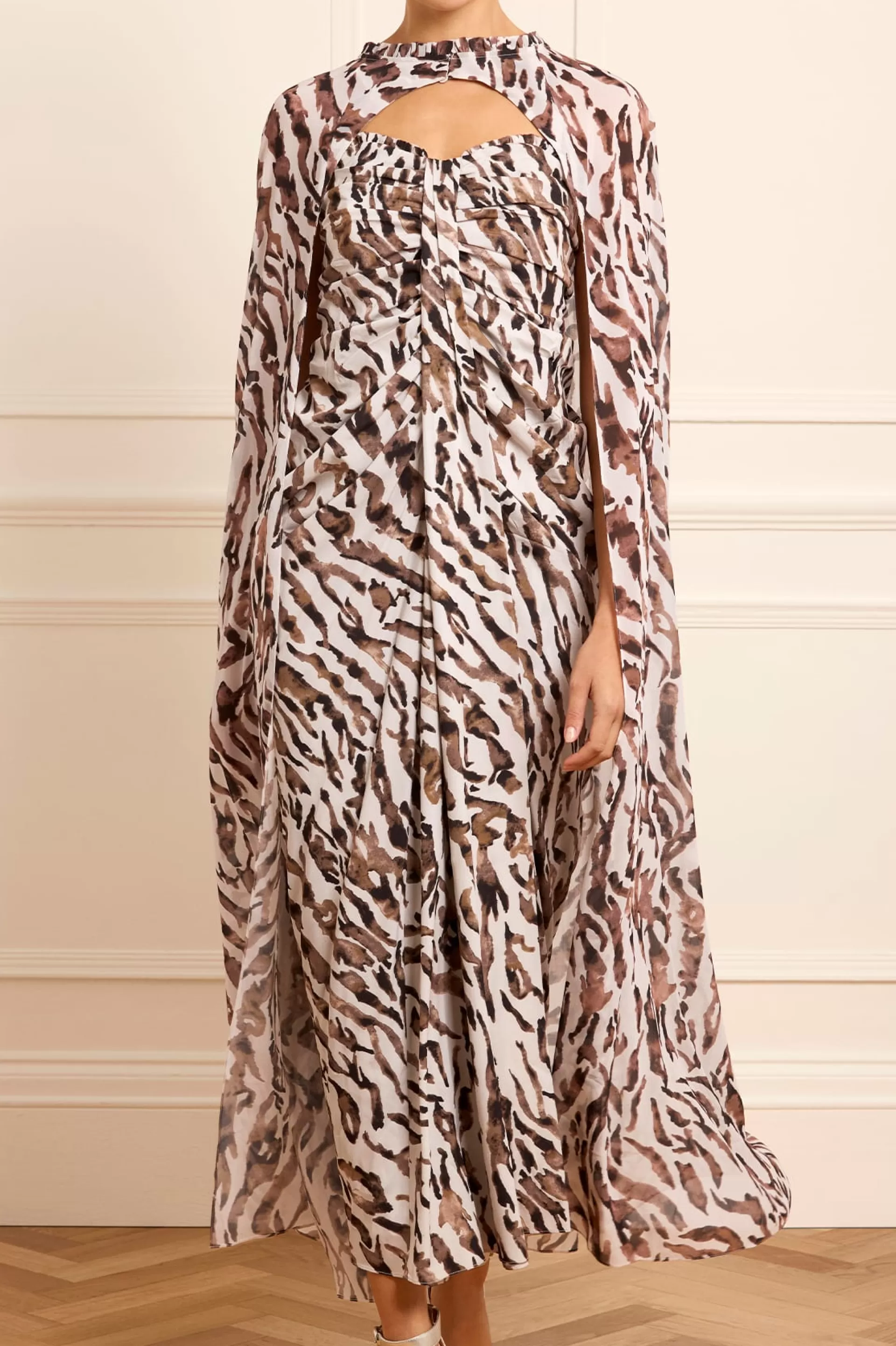 Women Needle & Thread Responsibly Sourced | Capes-Zebra Chiffon Long Cape