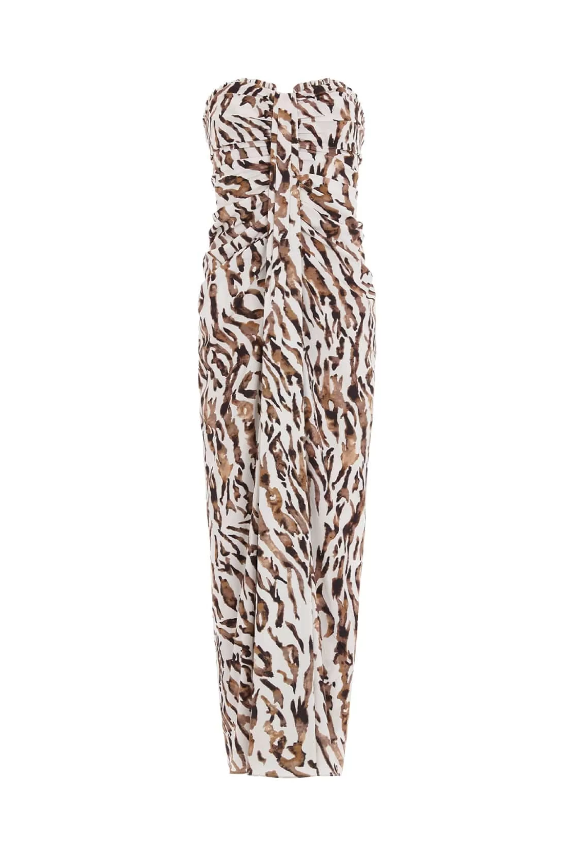 Women Needle & Thread Day Dresses | Printed Dresses-Zebra Crepe Strapless Ankle Gown